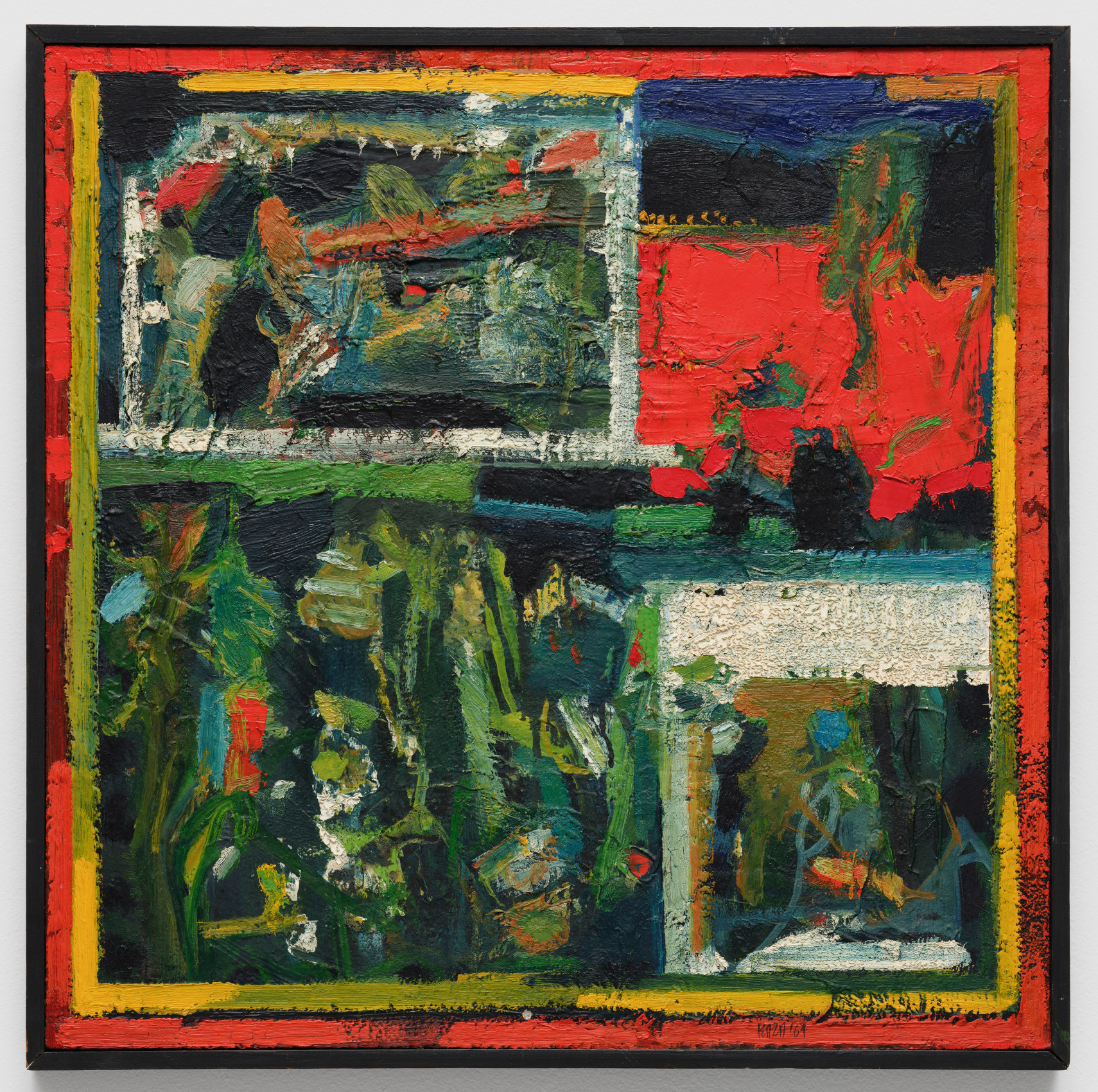 Small painting on Masonite of a home in Rajput