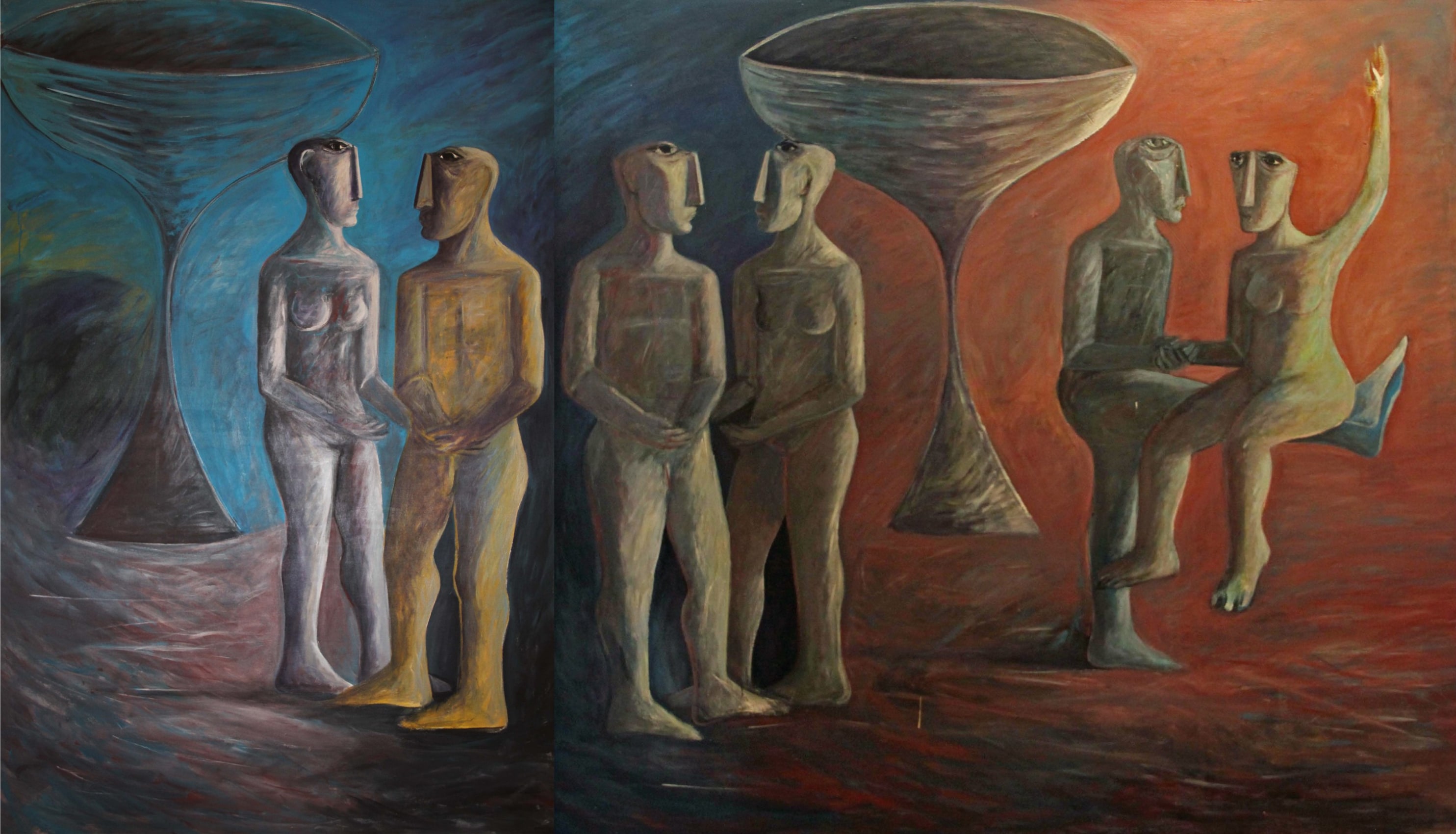 Ahmed Morsi, Untitled (Lovers),&nbsp;2006,&nbsp;Acrylic on canvas,&nbsp;73.25 x 118.5 in