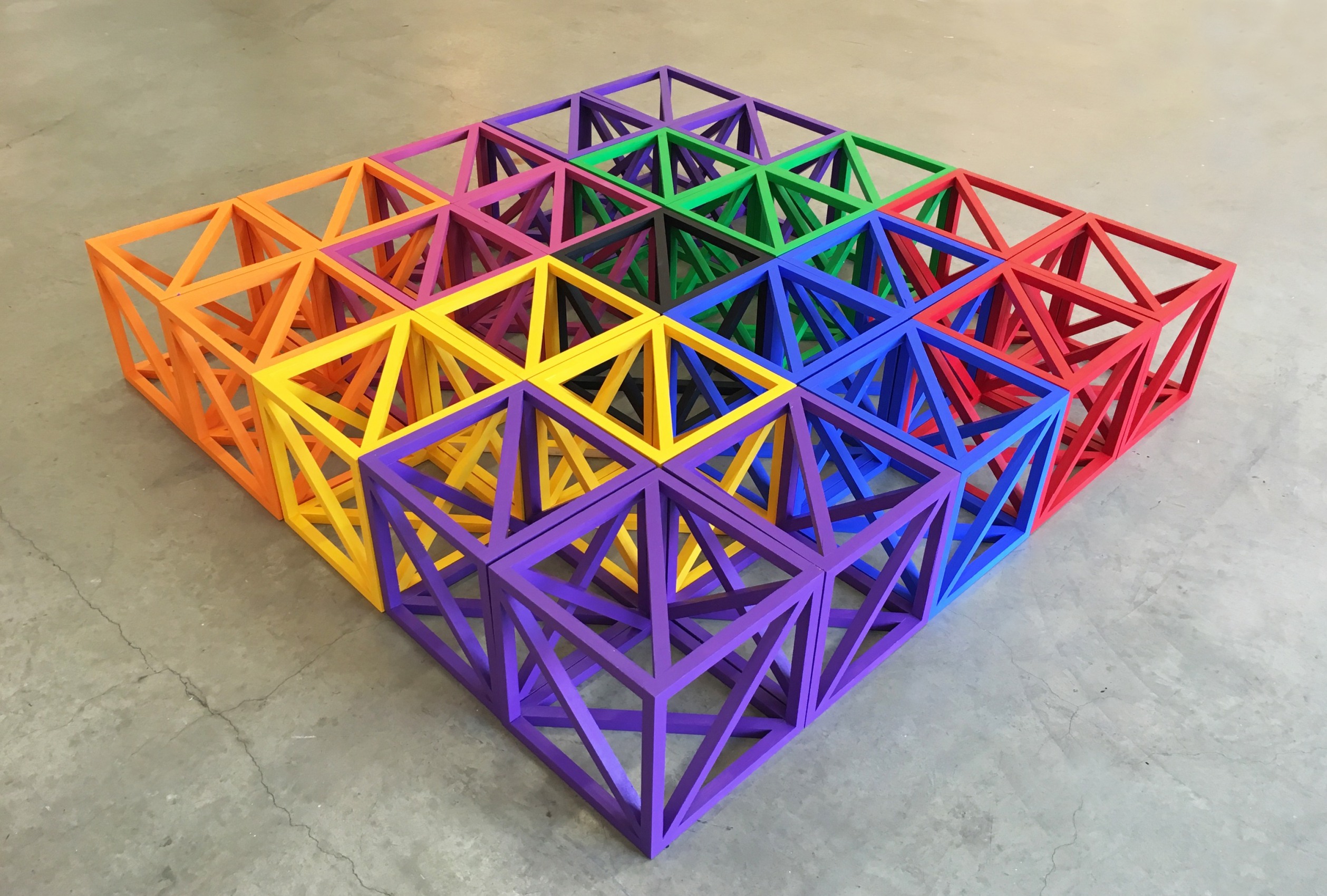 Rasheed Araeen Rainbow On The Ground Surrounding The Black