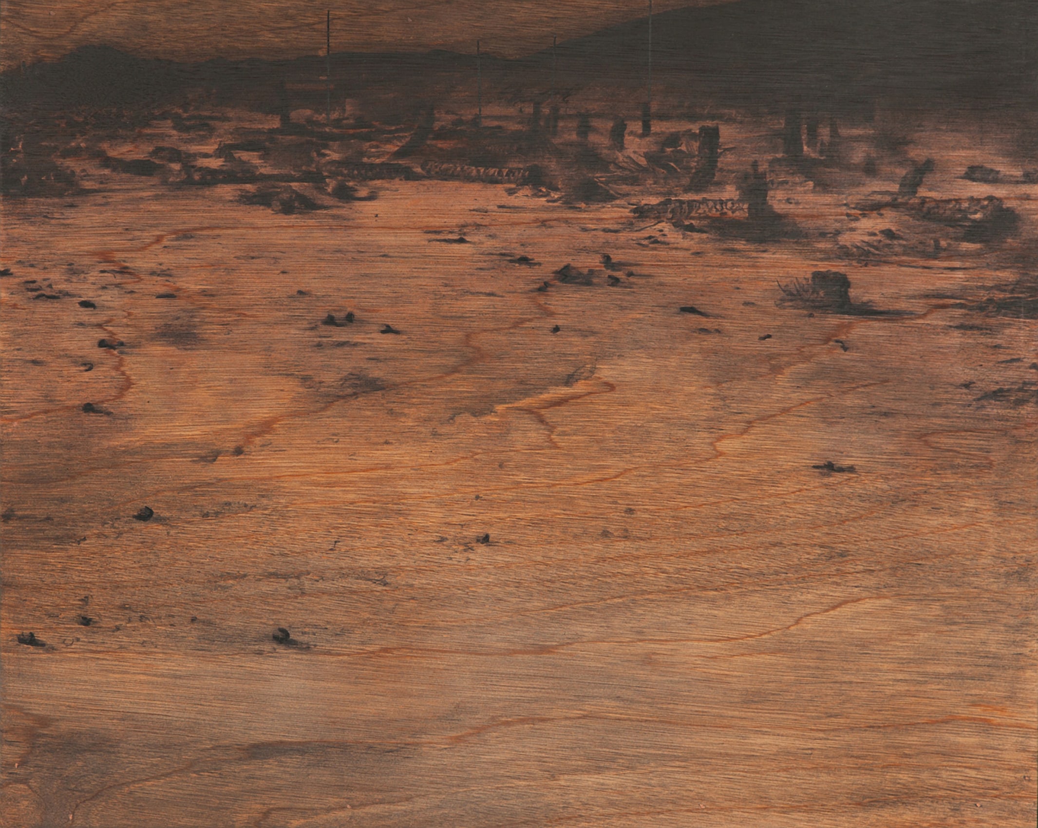 Saad Qureshi,&nbsp;Brightness Breaks,&nbsp;2014,&nbsp;Charcoal, pastel, Indian ink on gaboon plywood, 20&nbsp;x 25&nbsp;in