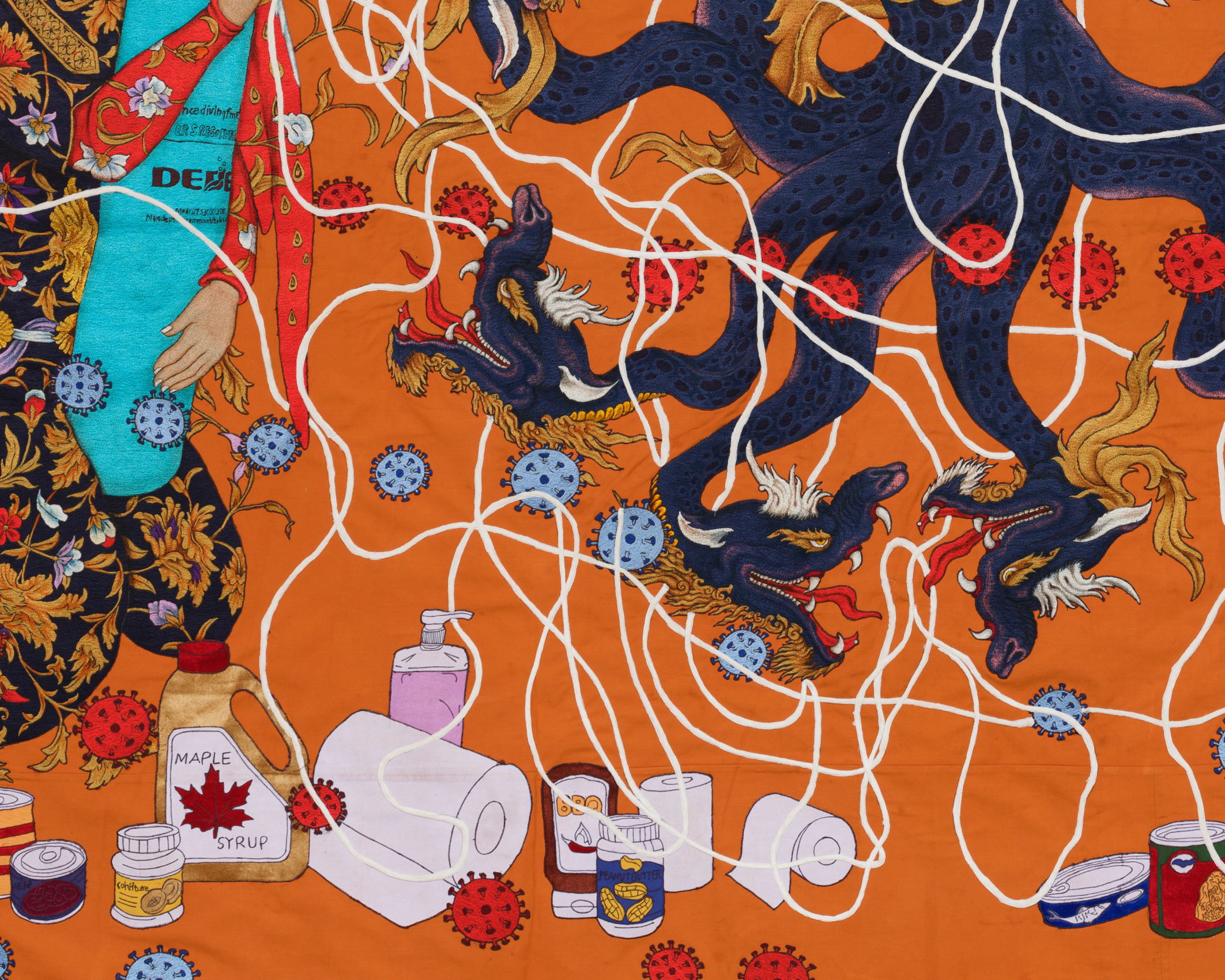 Khadim Ali, That Is How It Was, 2020,&nbsp;Fabric tapestry,&nbsp;126 x 165.25 in (detail)