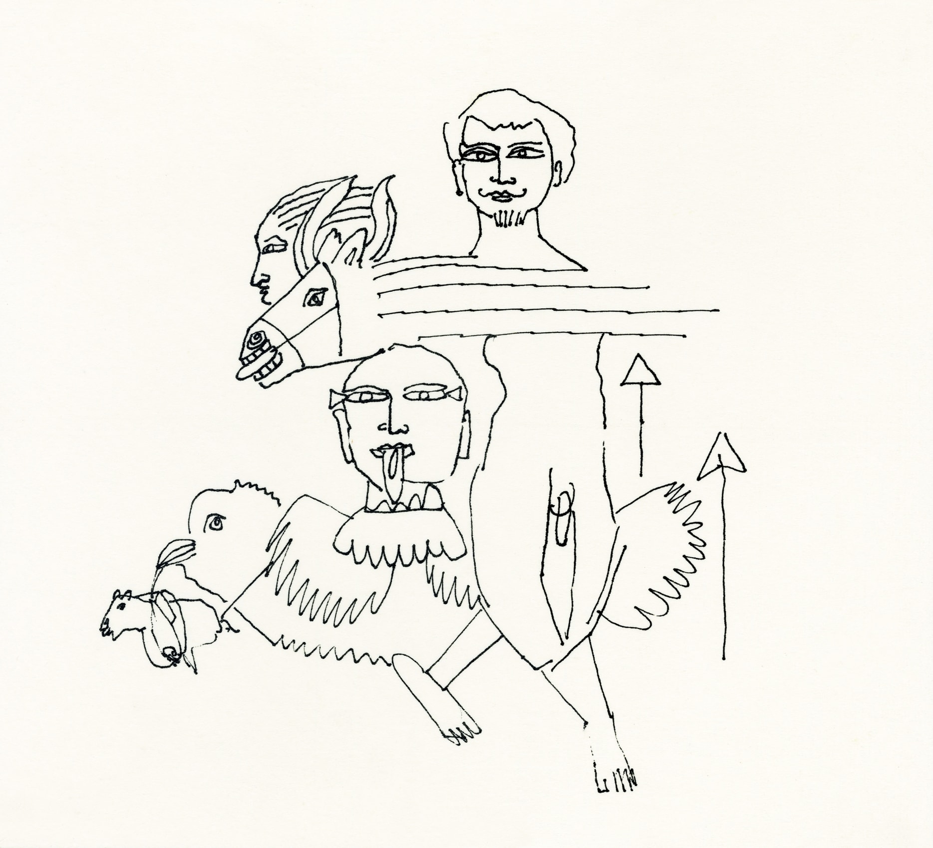 Jayasri Burman, From the Draupadi Series 15, 2017, Pen and ink on paper, 14 x 15 in