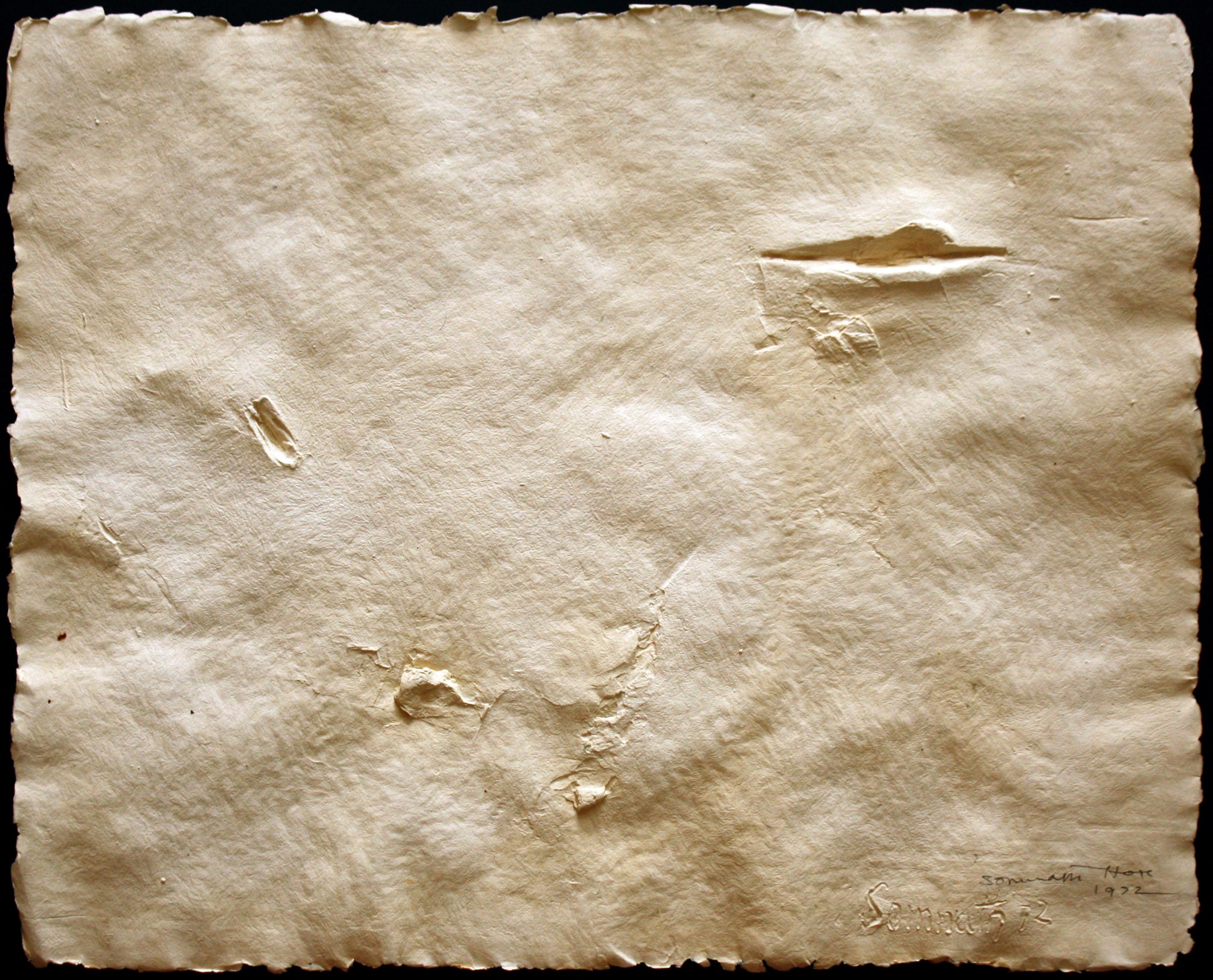 Somnath Hore,&nbsp;Untitled (Wound Series), 6,&nbsp;1972,&nbsp;Cast on handmade paper, 19 x 12.5 in