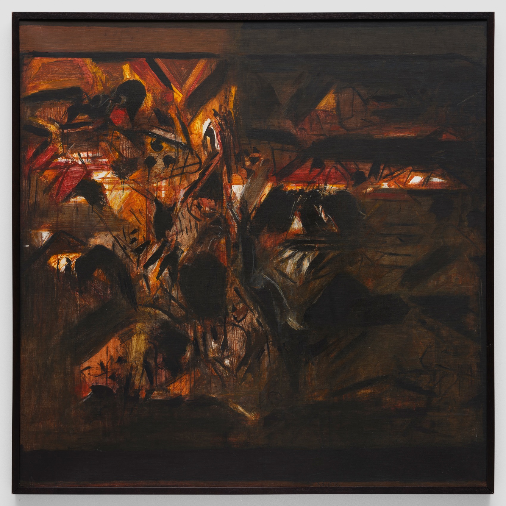 Abstract painting representing the earth in warm tones