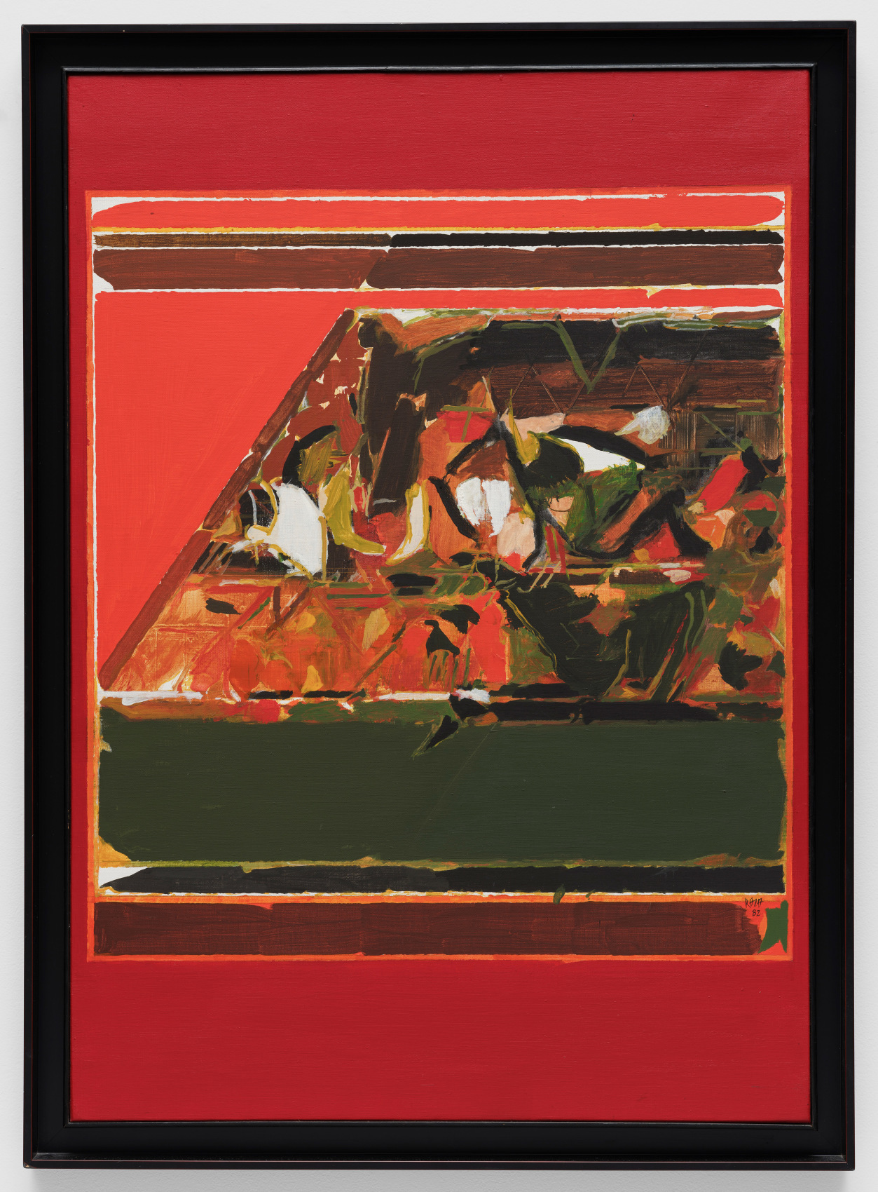 S. H. Raza,&nbsp;Untitled, 1982-83, Acrylic on canvas, 36 &frac14; x 25&nbsp;&frac12; in (92 x 65 cm), Private Swiss Collection