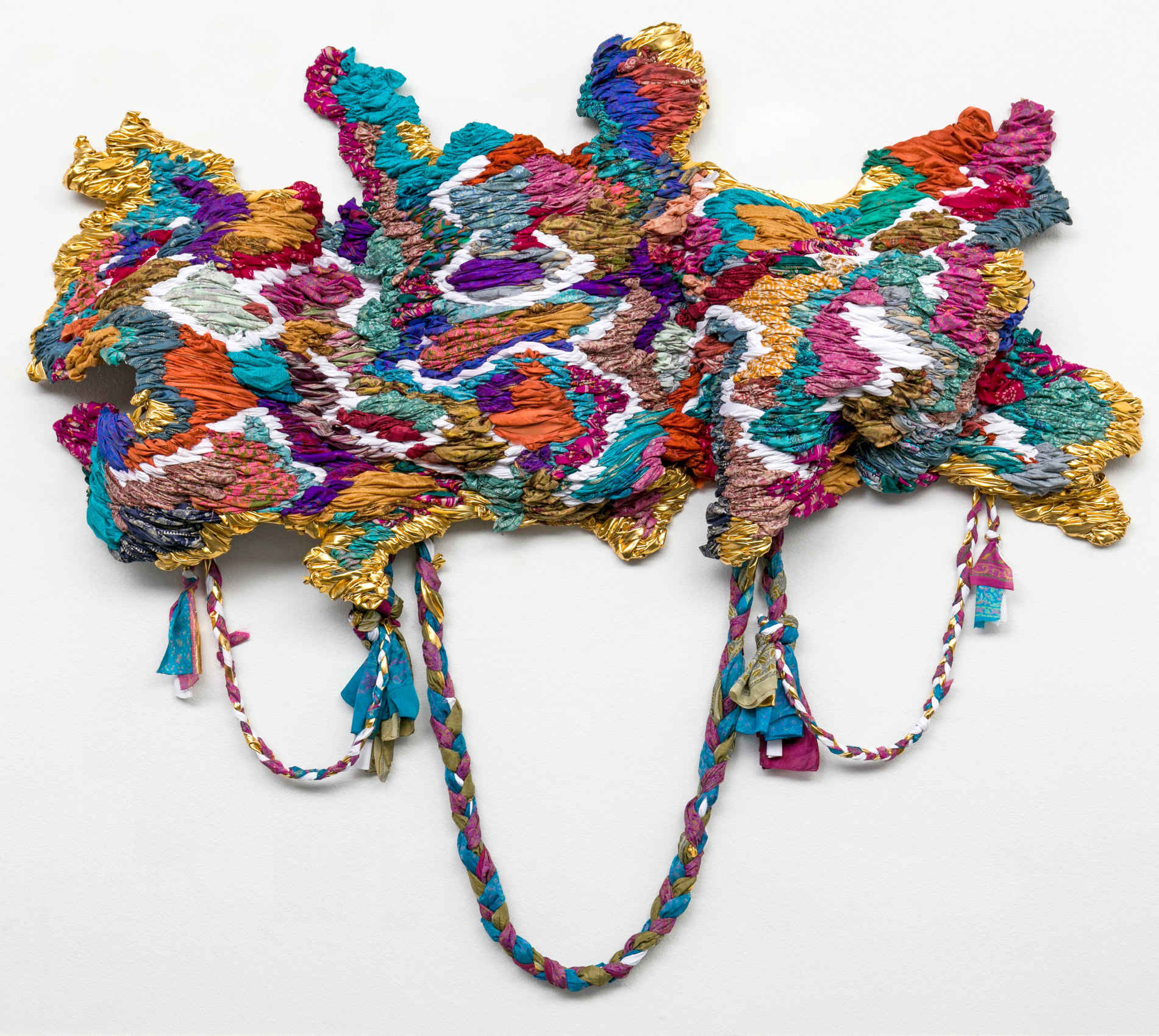 Suchitra Mattai,&nbsp;and the waves purged the fears,&nbsp;2020,&nbsp;Vintage saris, wire, fabric,&nbsp;Dimensions variable
