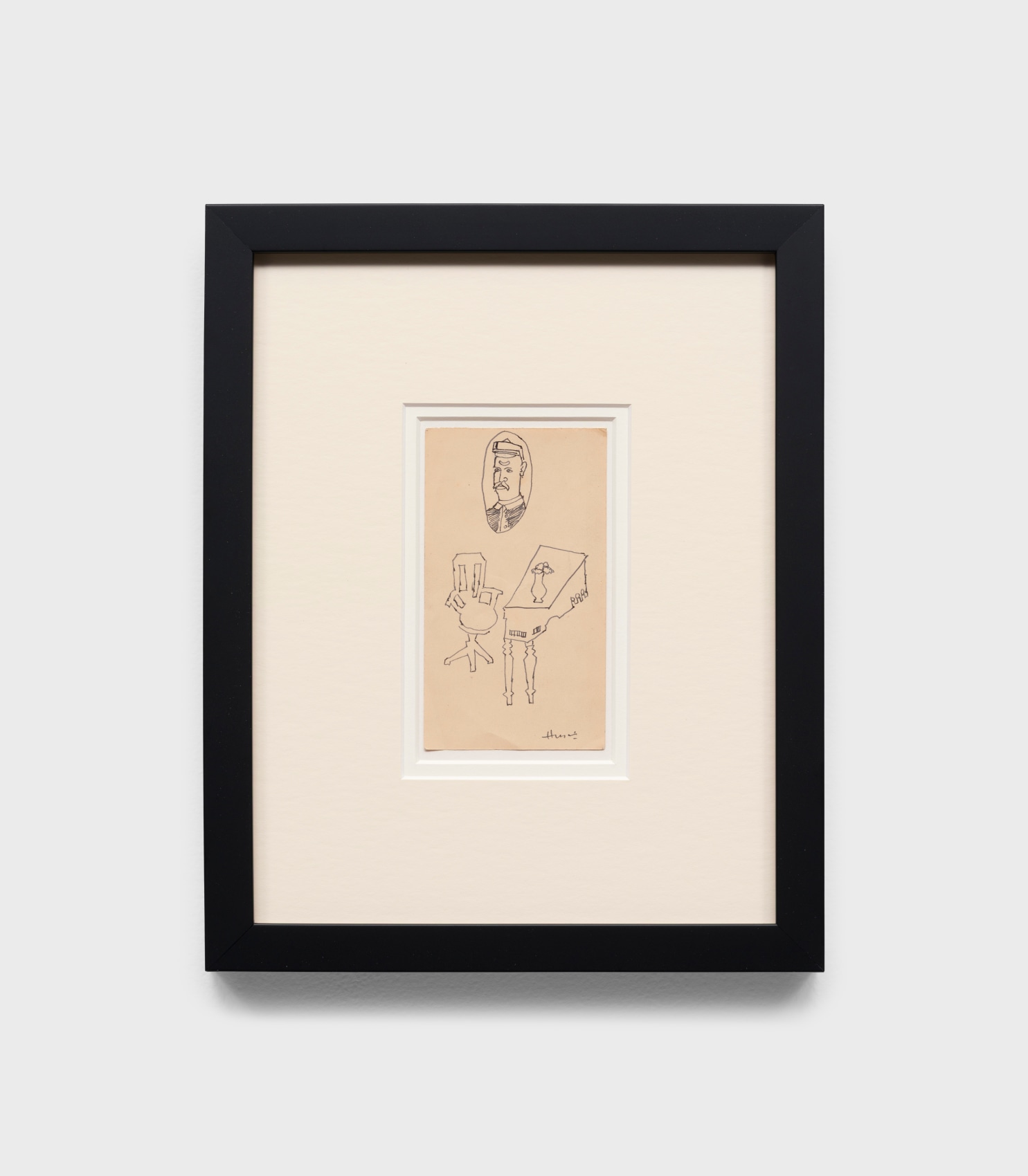 Drwaing of Piano Chair Military Man