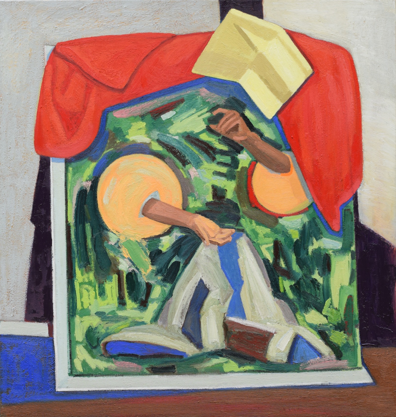 Mequitta Ahuja,&nbsp;Icon,&nbsp;2017, Oil on canvas, 42 x 40 in