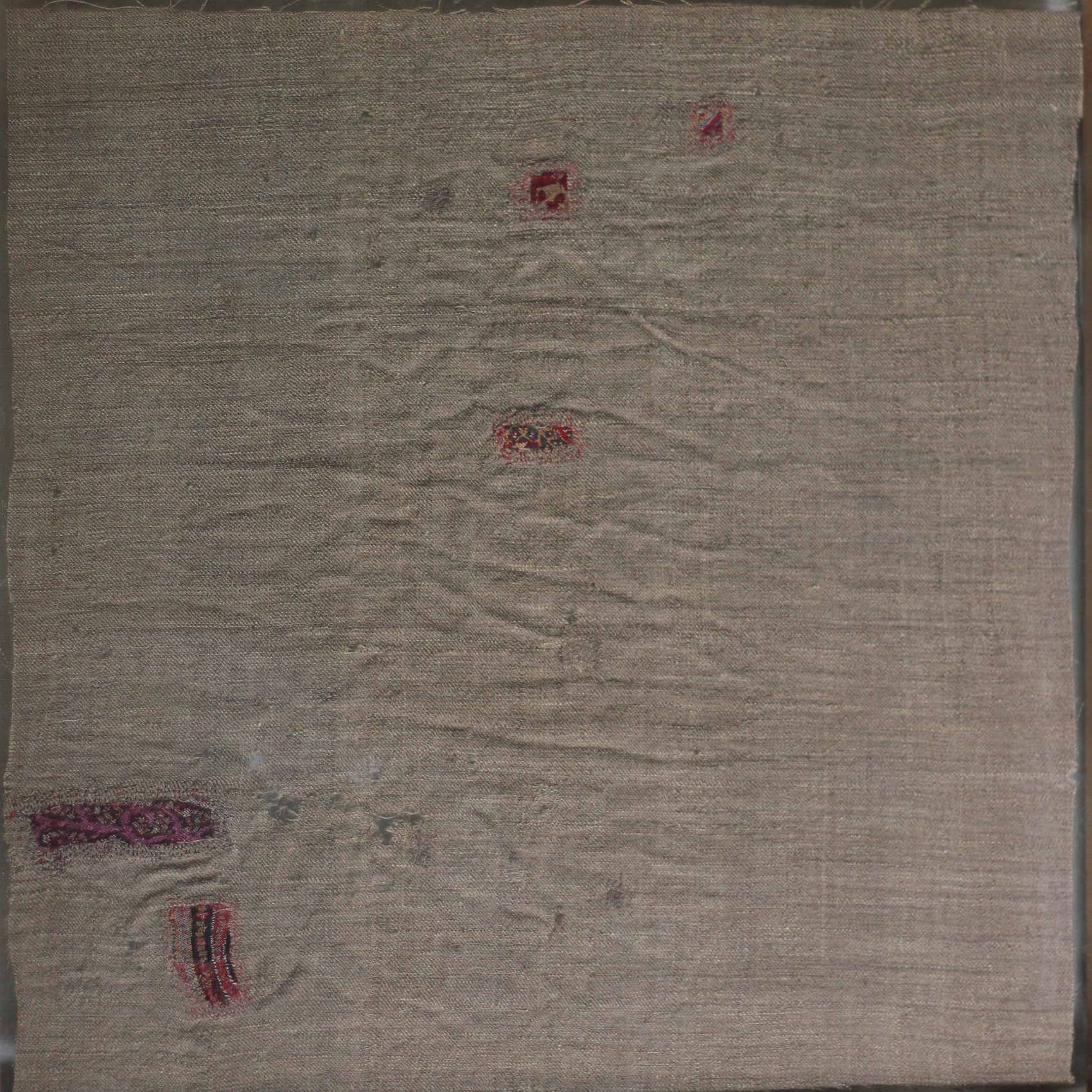 Priya Ravish Mehra, Untitled 2,&nbsp;2017,&nbsp;Rafoogari on Pashmina cloth,&nbsp;20.5 x 20.5 in