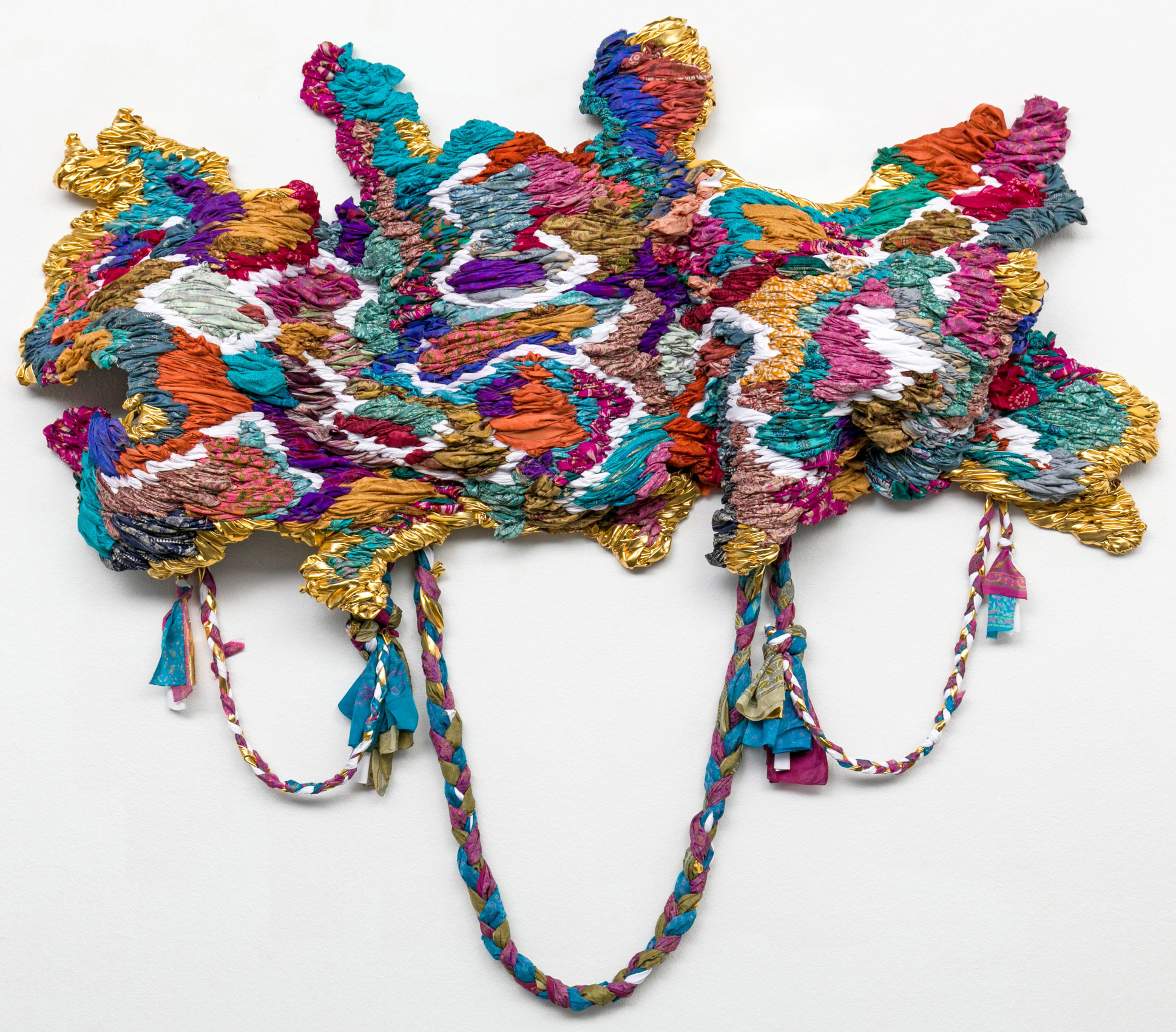 Suchitra Mattai,&nbsp;and the waves purged the fears,&nbsp;2021,&nbsp;Vintage saris, wire, fabric,&nbsp;Dimensions variable