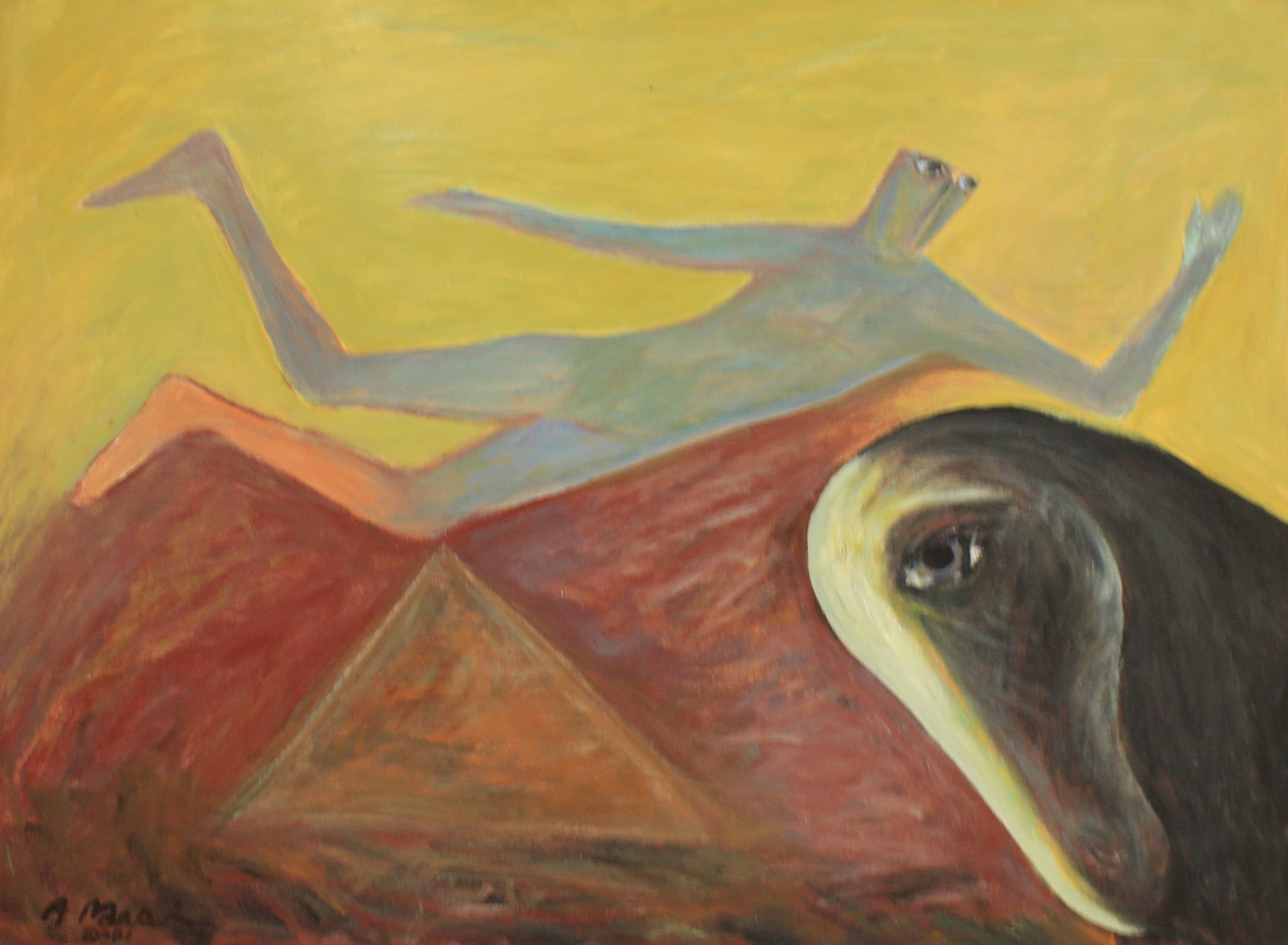 Ahmed Morsi, The Flying Poet Series,&nbsp;2001,&nbsp;Acrylic on paper,&nbsp;22.5 x 30 in