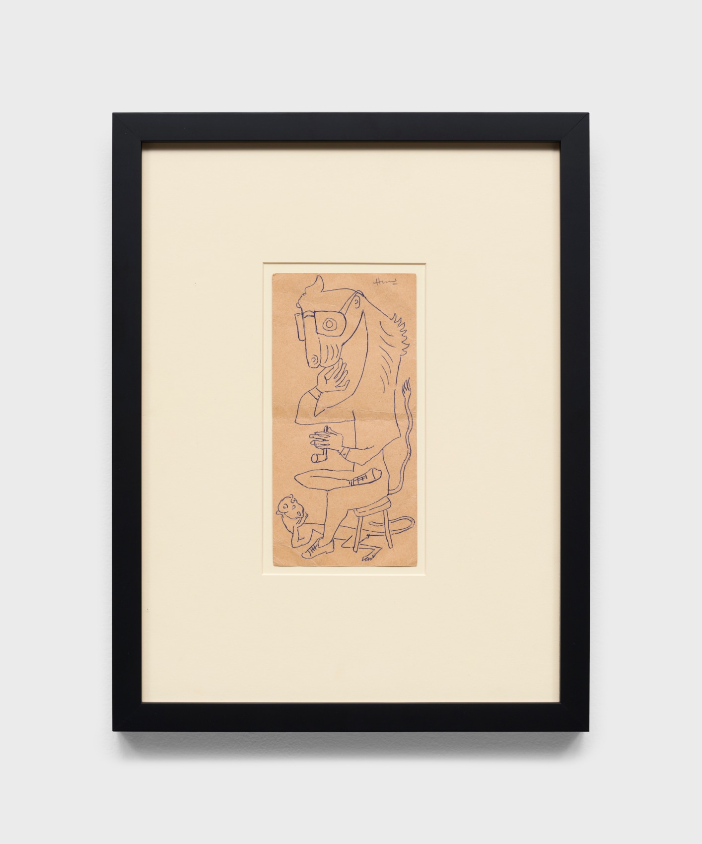 drawing of a horse man