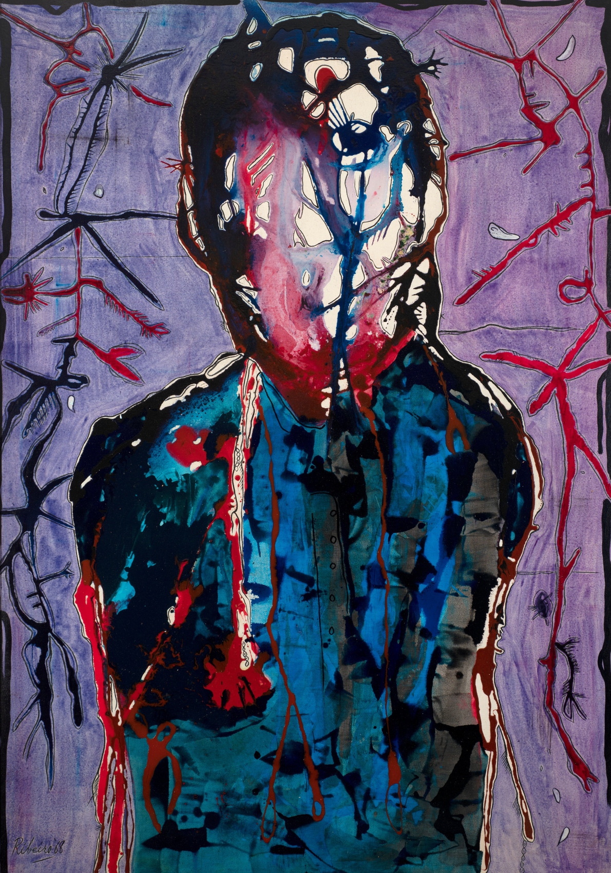 portrait of a jazz musician in a psychedelic style