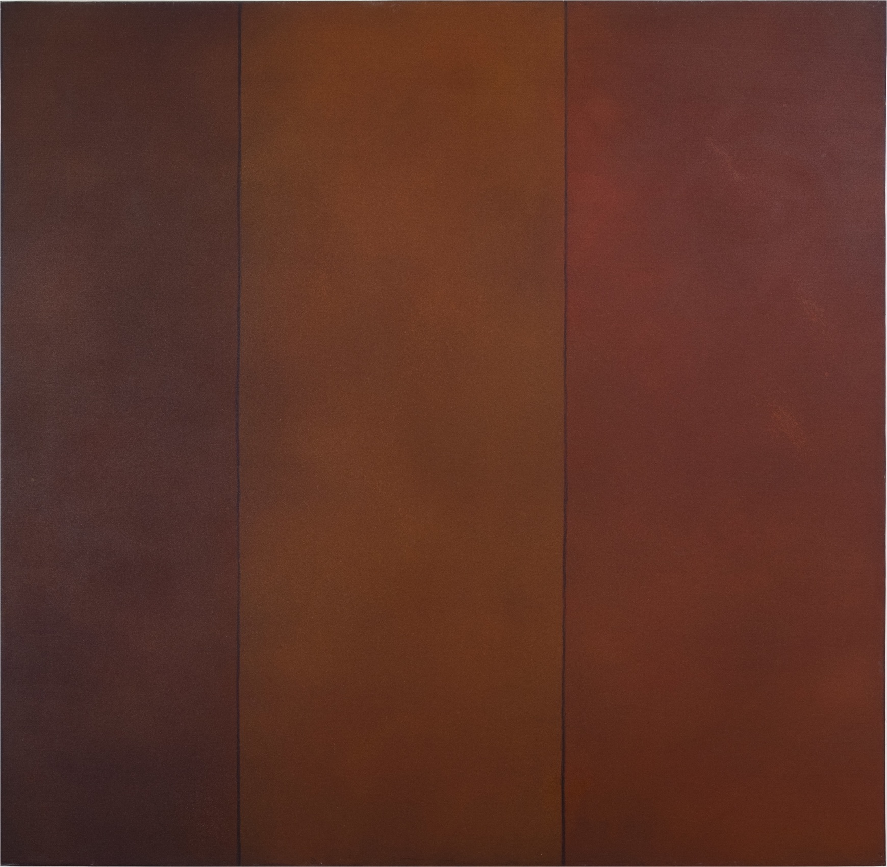 Natvar Bhavsar, UNTITLED, 1968, Dry pigments with oil and acrylic mediums on canvas, 97 ¾ x 100 ¼ in