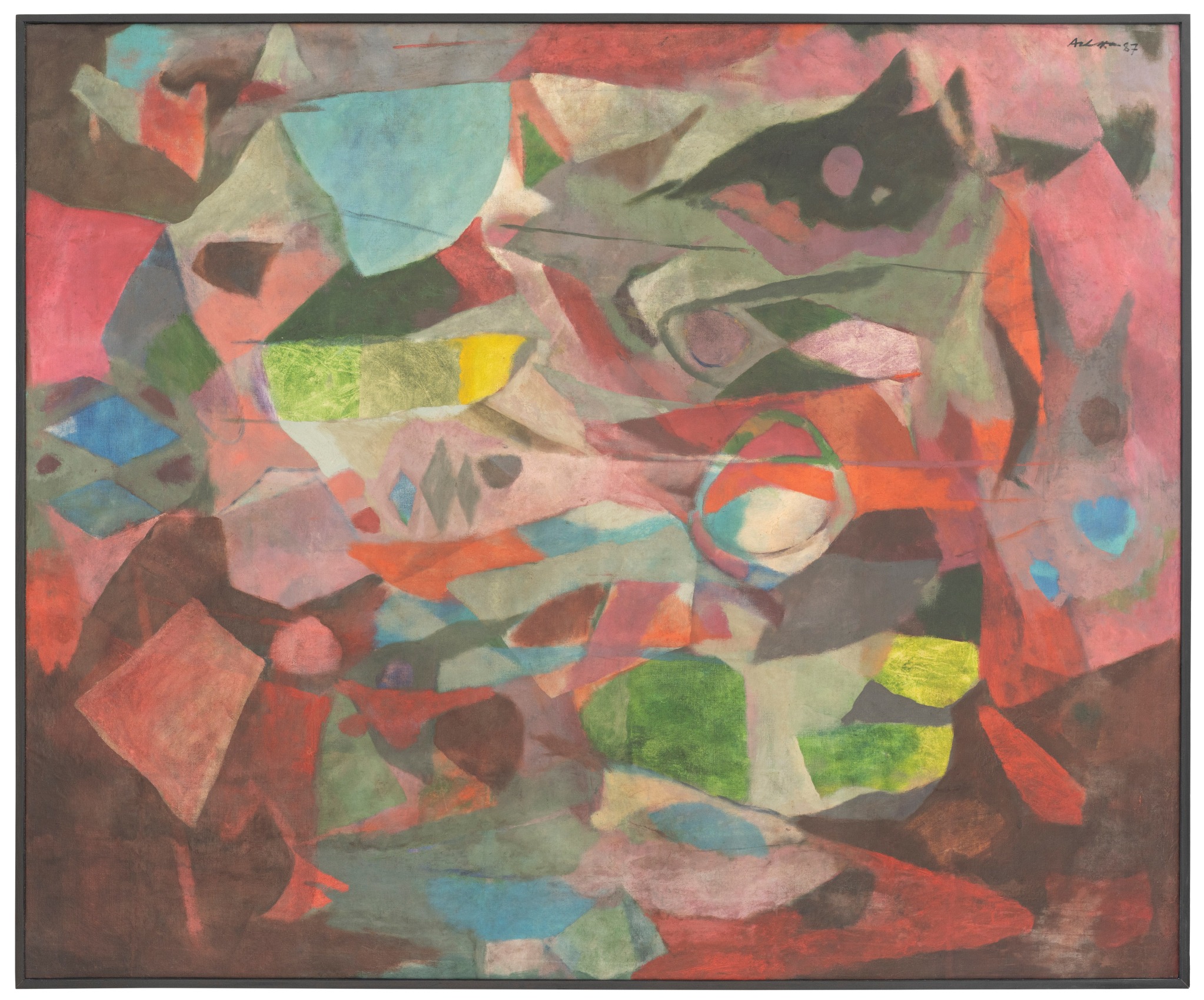 Achuthan Kudallur, Untitled, 1987,&nbsp;Oil on canvas, 58&nbsp;&frac14; x 69&nbsp;⅔ in (148 x 177 cm), KUDAC038