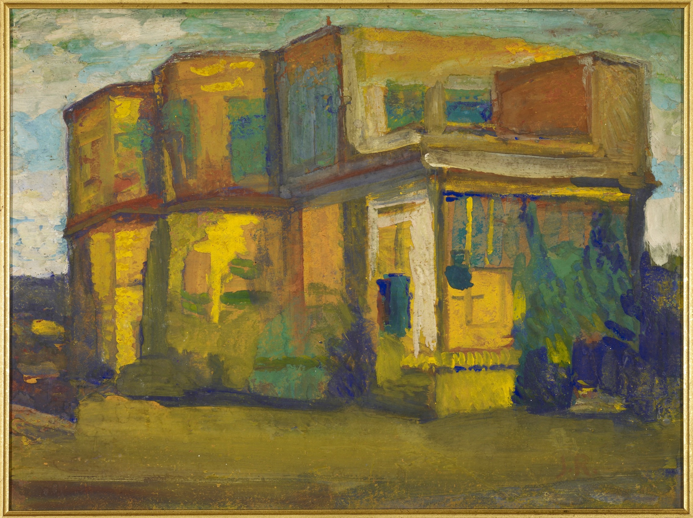 Jamini Roy, Untitled (House), Tempera on paper, 13.38 x 18.11 in
