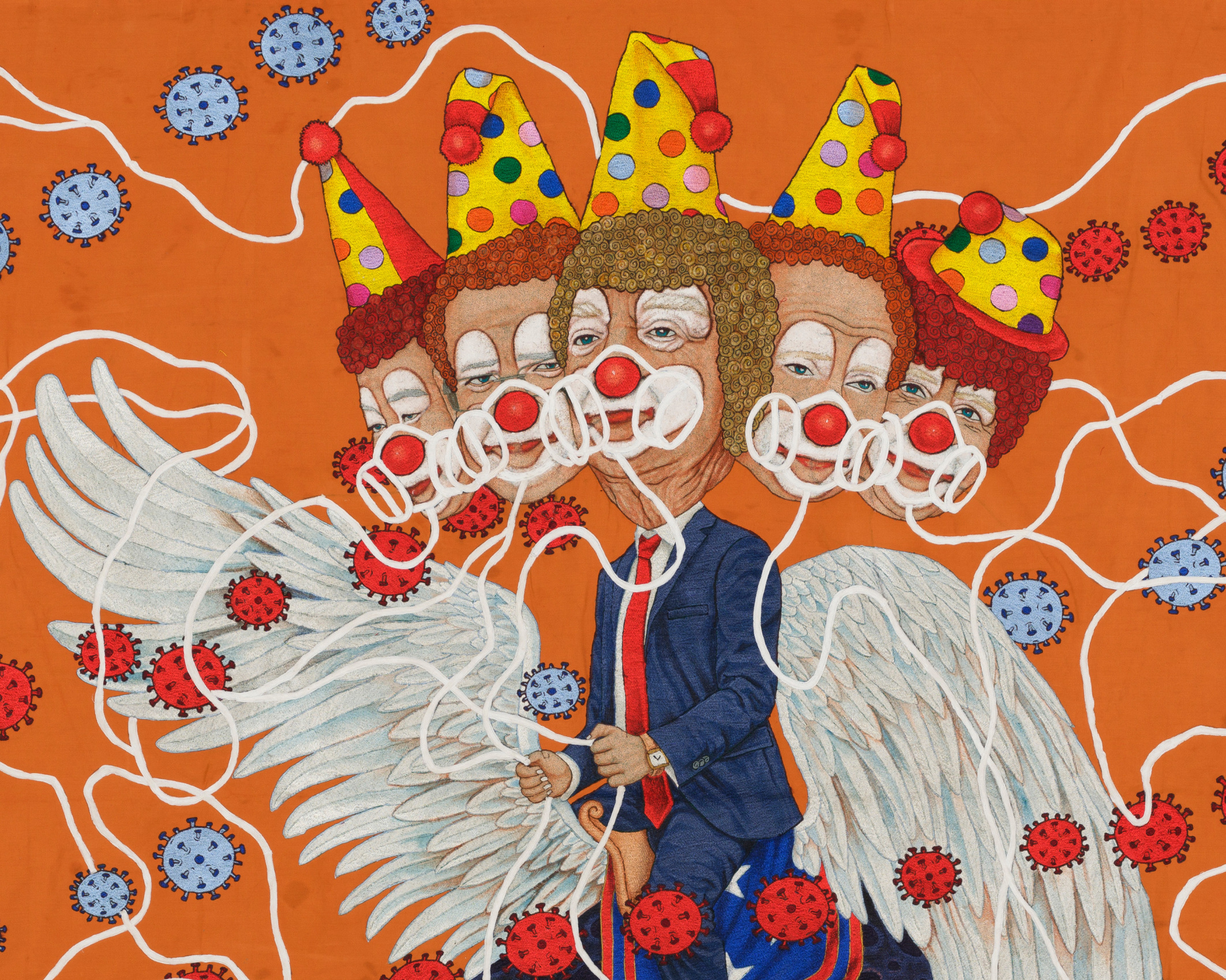 Khadim Ali, That Is How It Was, 2020,&nbsp;Fabric tapestry,&nbsp;126 x 165.25 in (detail)