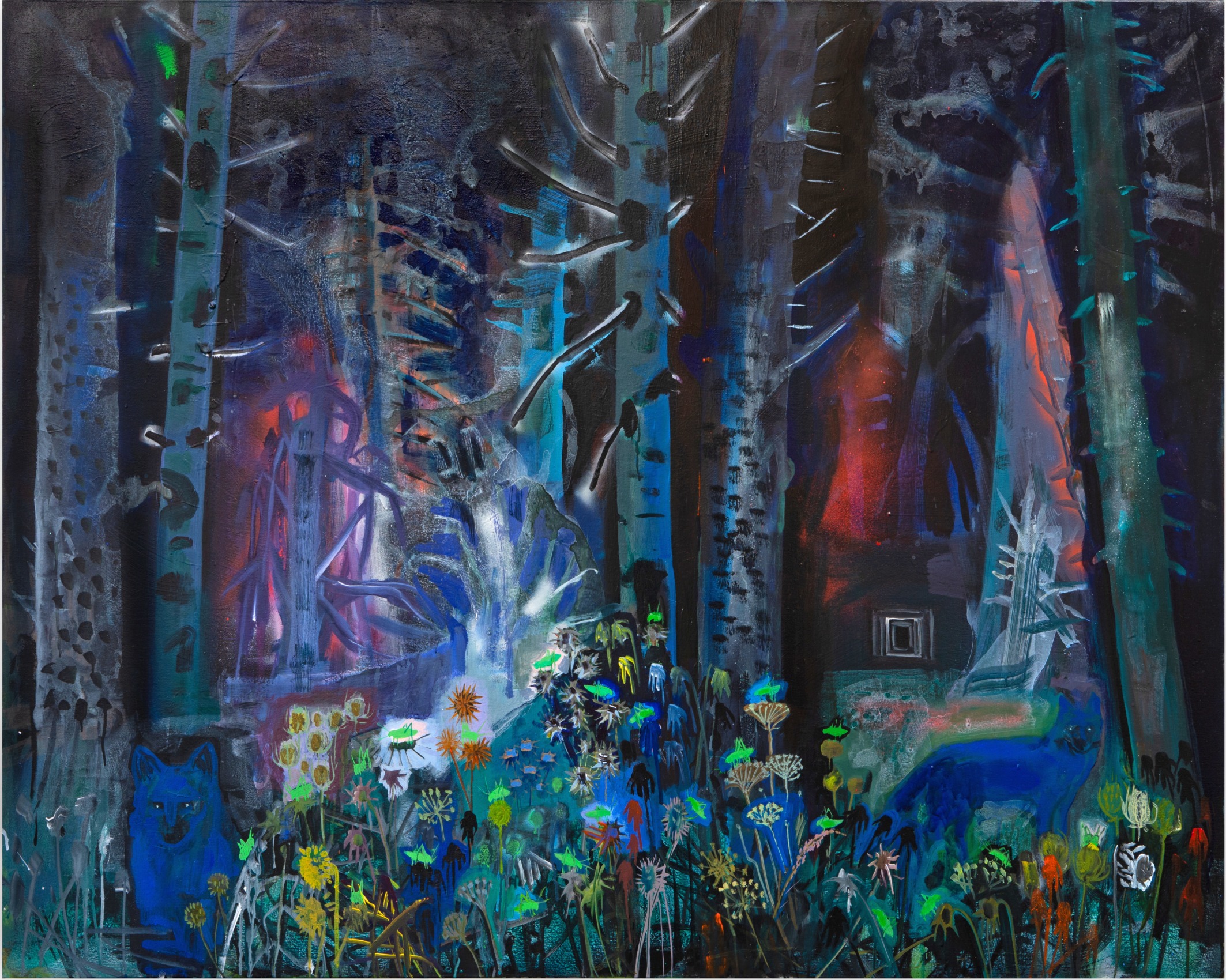 Fantastical landscape inspired by the Greek Goddess Diana and woodland creatures