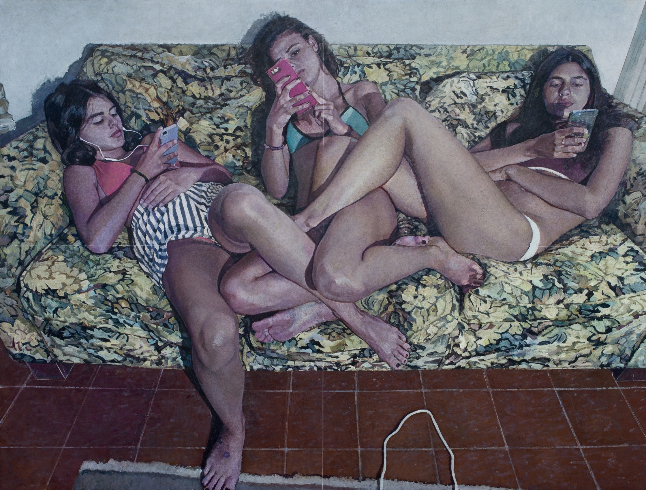 Bernardo Siciliano, Social Network, 2019, Oil on canvas, 76 x 100 in