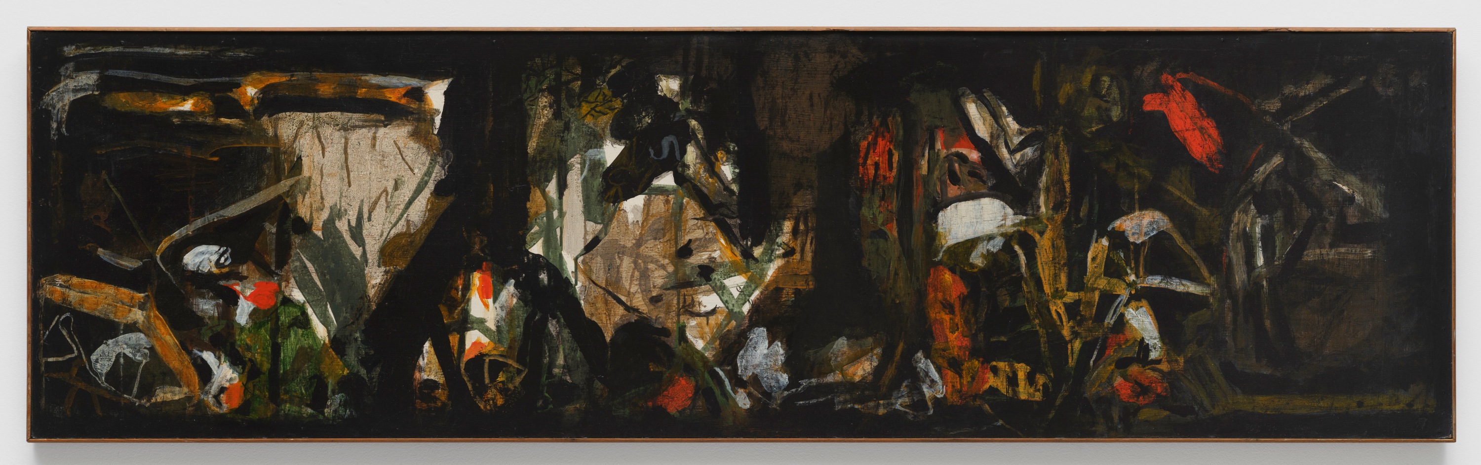 Abstract painting representing the earth in warm tones