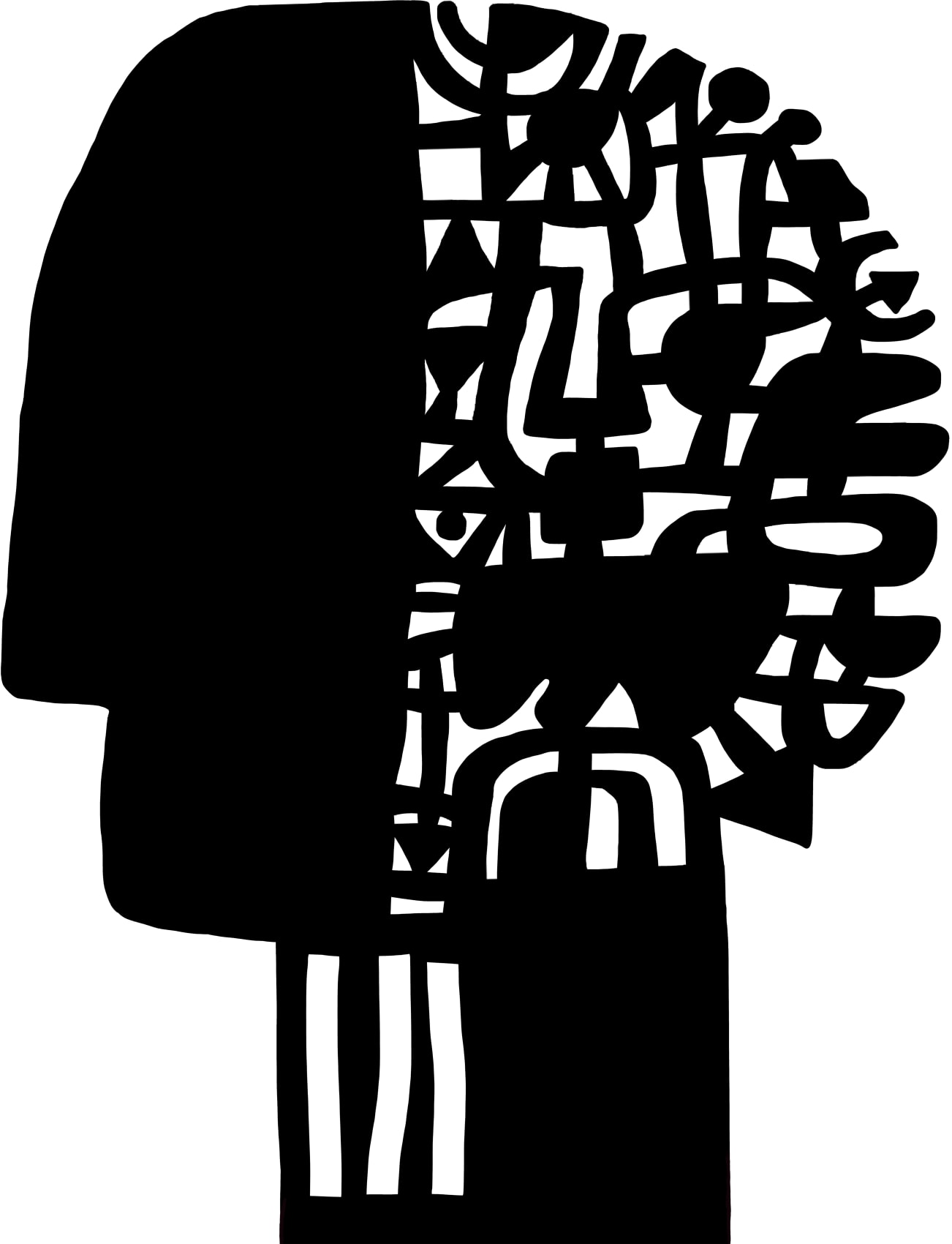 Figurative sculpture inspired by Nigerian cultural objects