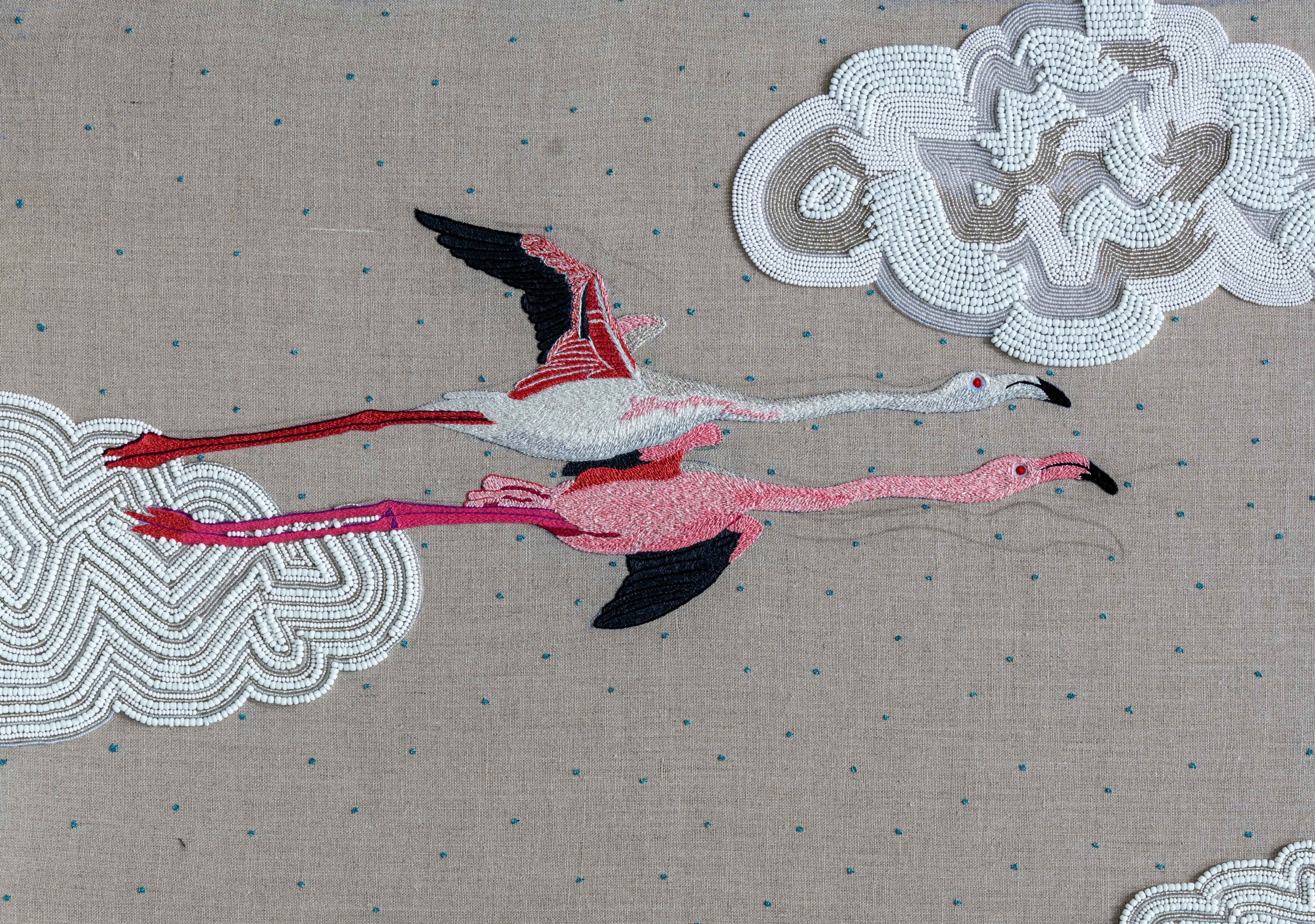 Embroidered painting detail