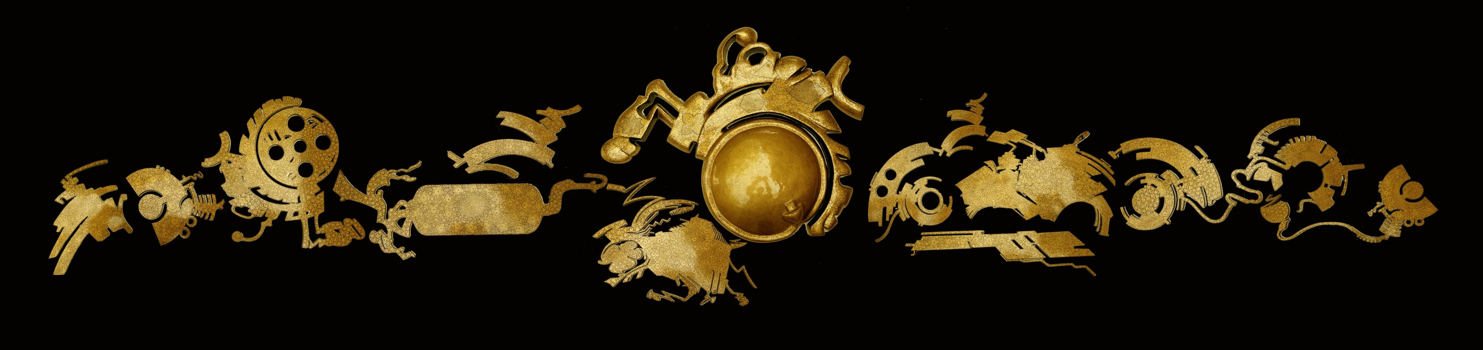 Veer Munshi, Healing Wounds Series cuttout shrapnel style wood wall sculpture of many pieces