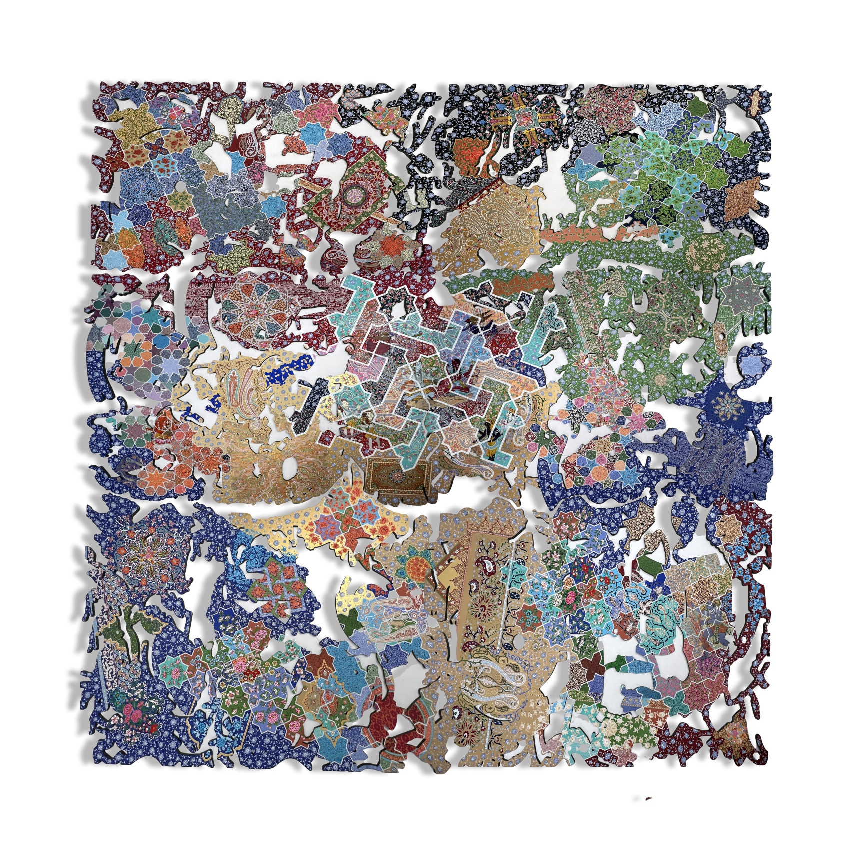 Veer Munshi,&nbsp;Ruhani Otar (Divine Essence), 2024,&nbsp;Hand painted acrylic on board, 94 x 89 in (238.8 x 226.1 cm), MUNVE016