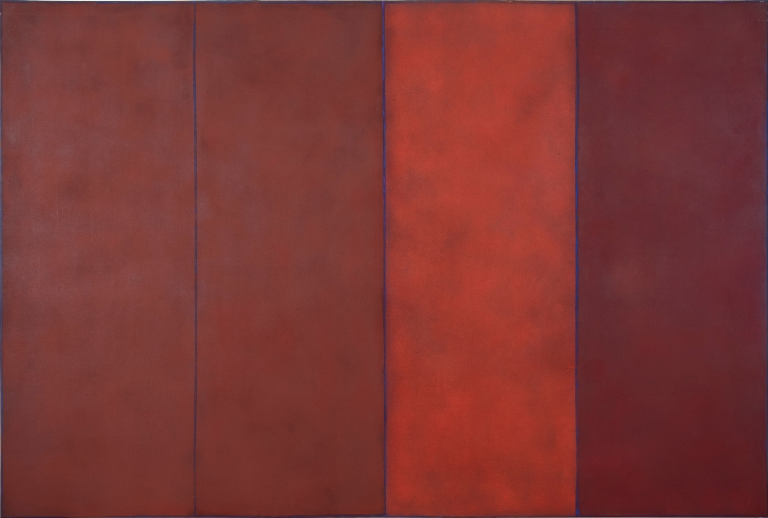Natvar Bhavsar, BEGIN, 1968, Pigments and acrylic medium on linen, 97.5 x 144 in