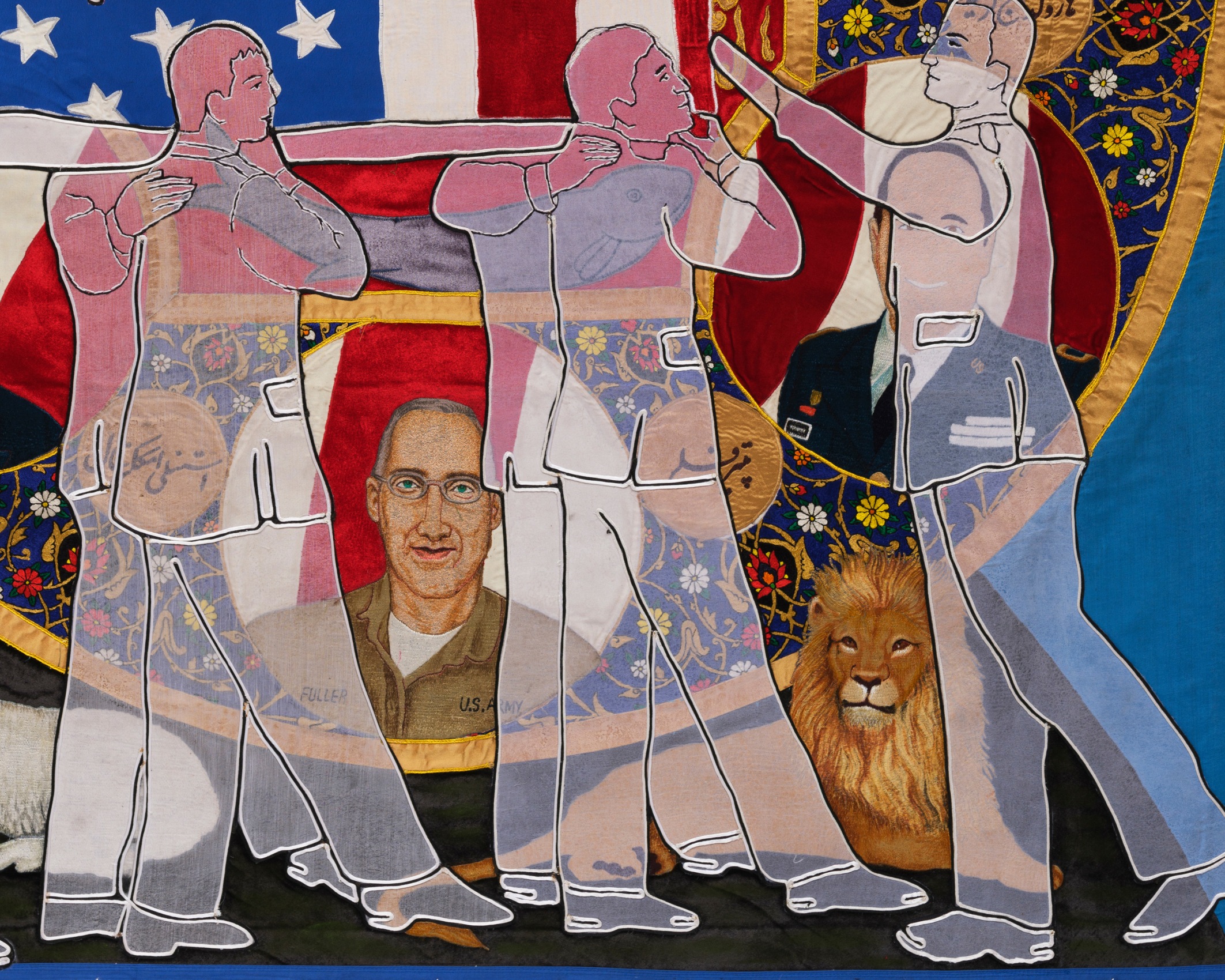 Khadim Ali, The Elixir Never Worked,&nbsp;2020,&nbsp;Fabric tapestry,&nbsp;89.75 x 59&nbsp;in (detail)