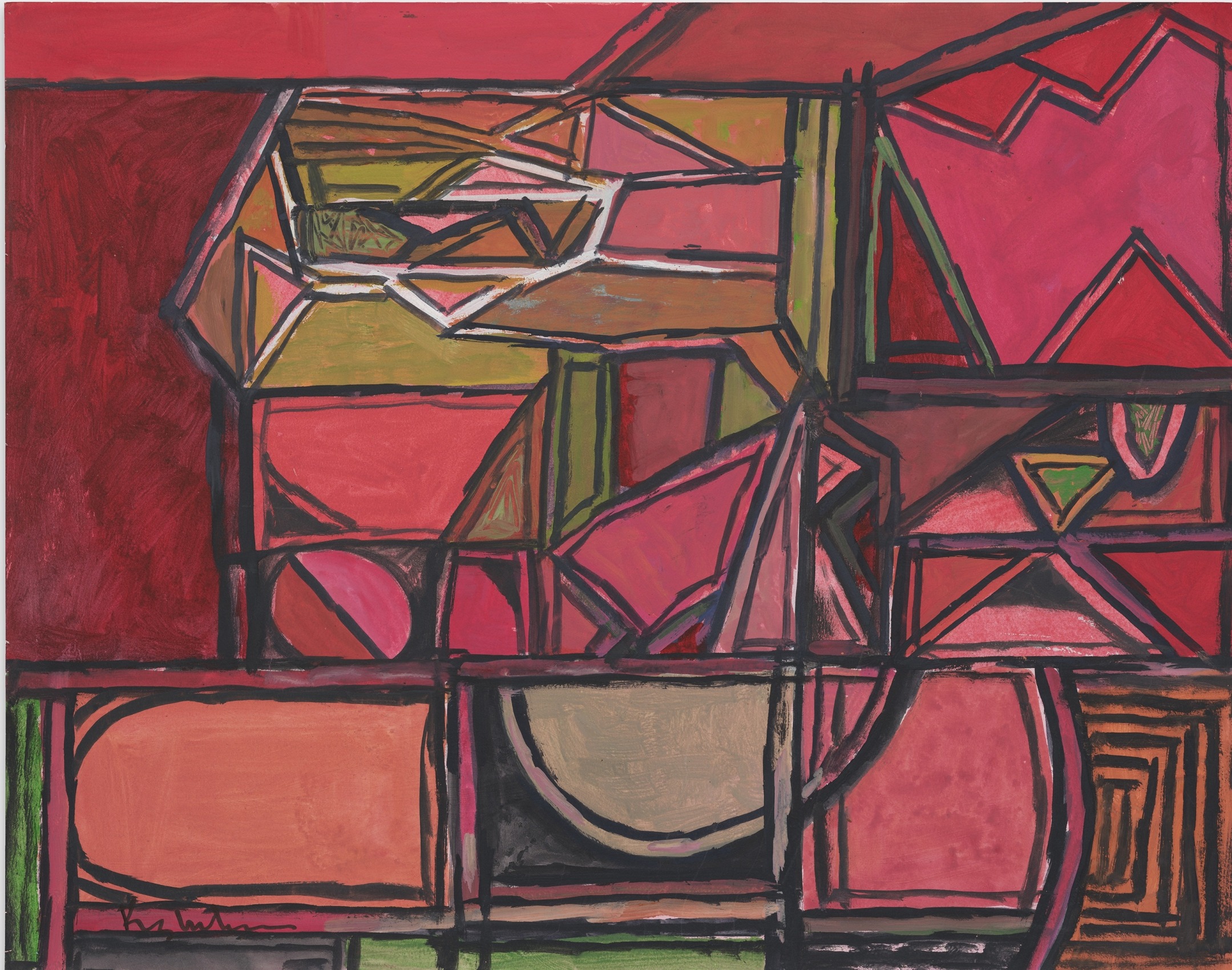 K. S. Kulkarni,&nbsp;Untitled, 1991, Acrylic on canvas paper, 19 x 24 in