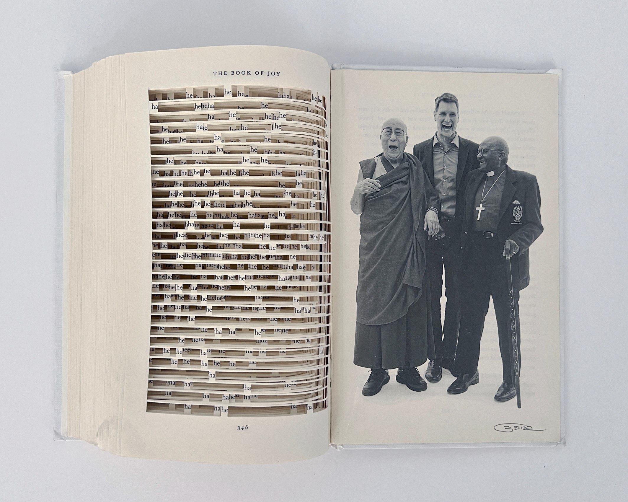 Youdhisthir Maharjan,&nbsp;The Book of Joy, 2019,&nbsp;Hand-cut book pages, 8.75 x 5.5 x 1.25 in