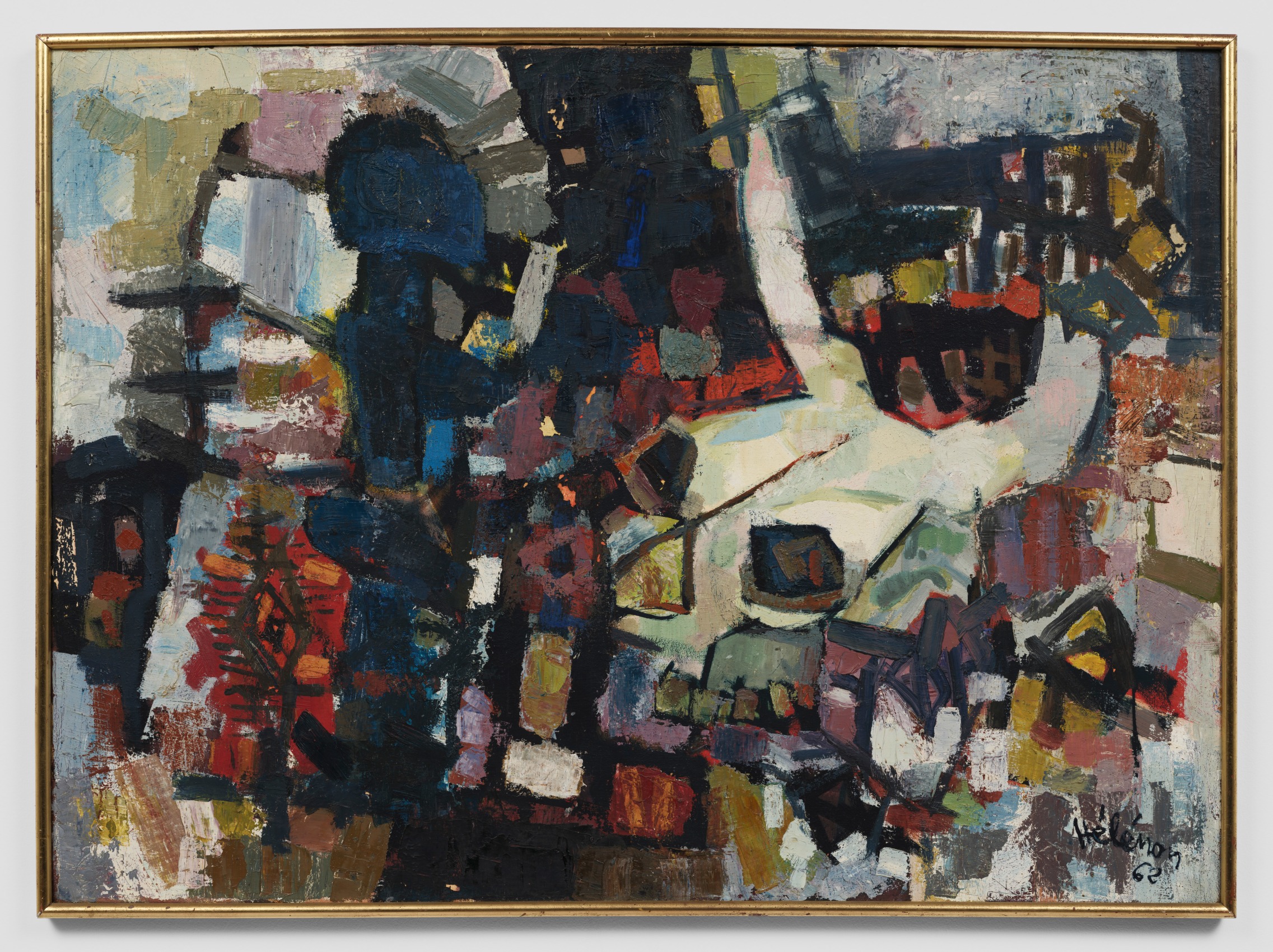 Ox skull in an abstract field composition