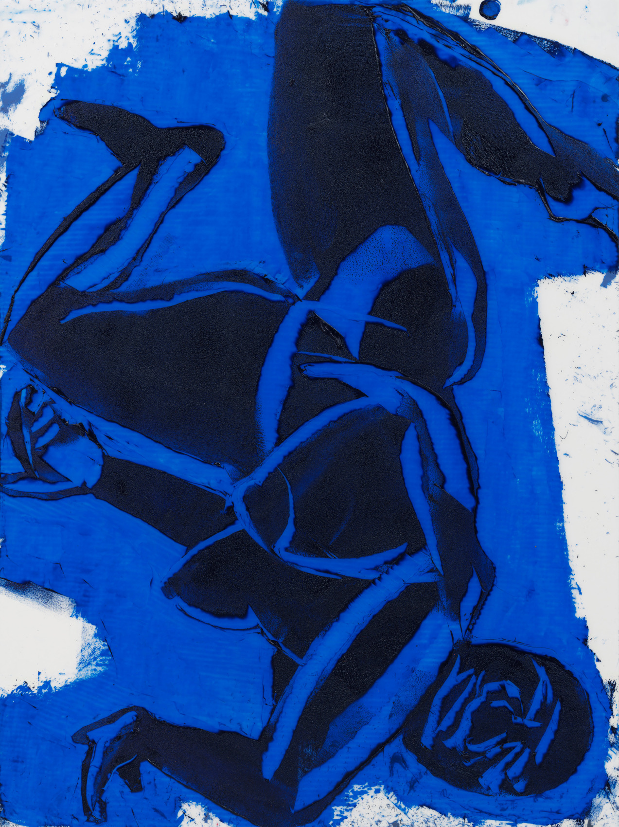 Mequitta Ahuja, Relinquish II,&nbsp;Oil on polyester drafting film,&nbsp;24 x 18 in