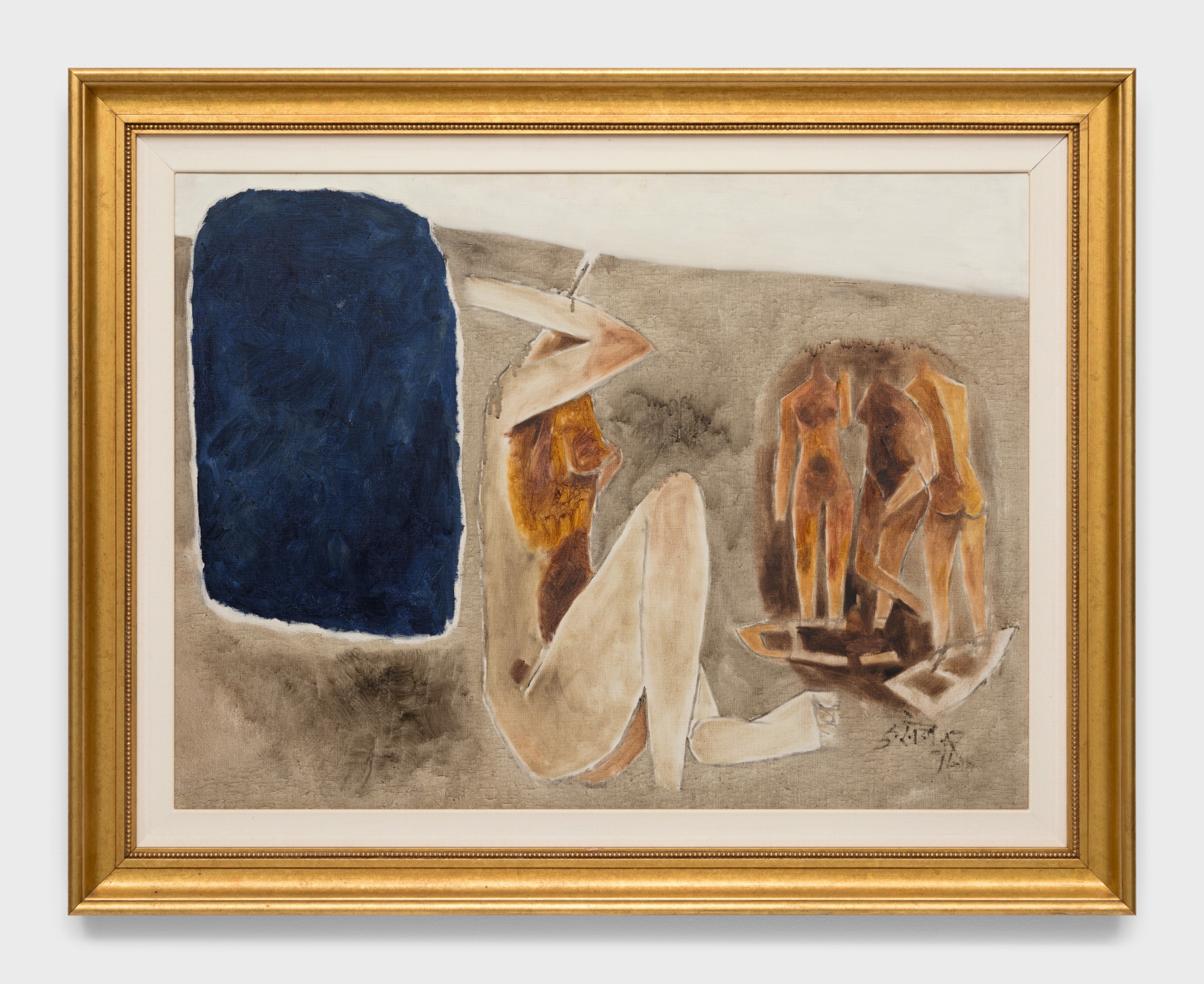 Maqbool Fida Husain, Blue-Seal, n/d, Oil on canvas, 30 x 40 in (76.2 x 101.6 cm), HUSMF462