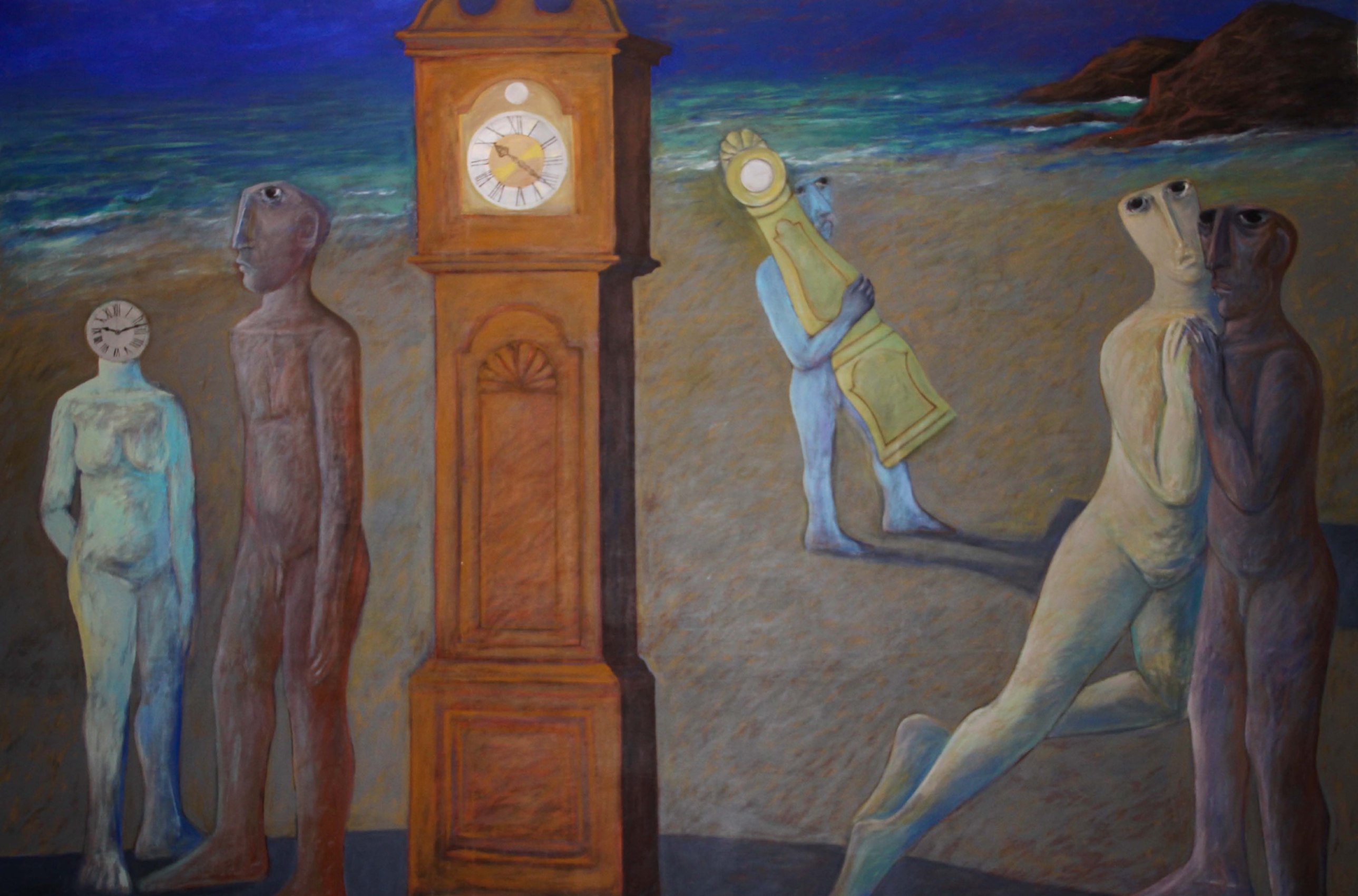 Ahmed Morsi, Clocks II,&nbsp;1998,&nbsp;Oil on canvas,&nbsp;82.25 x 120 in