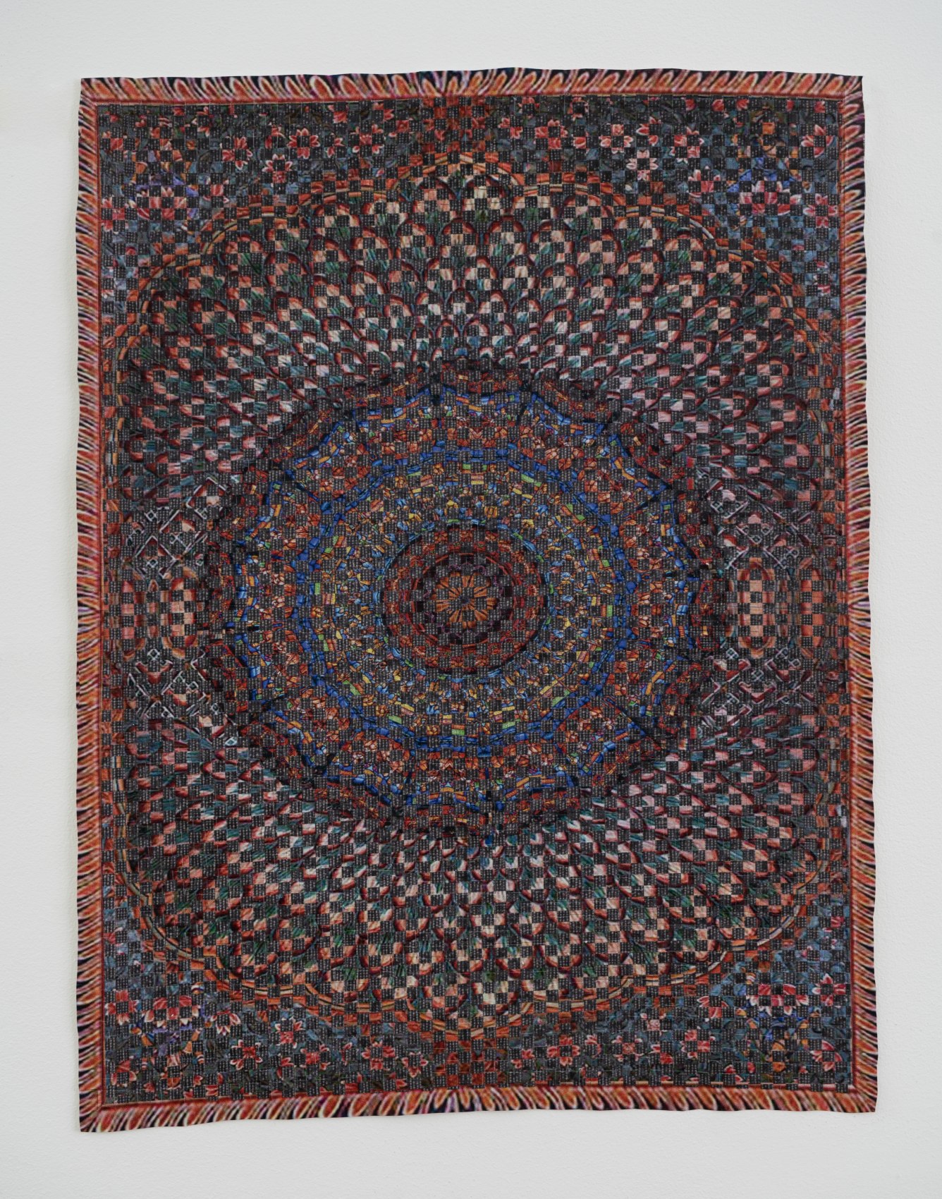 woven paper to look like an oriental rug