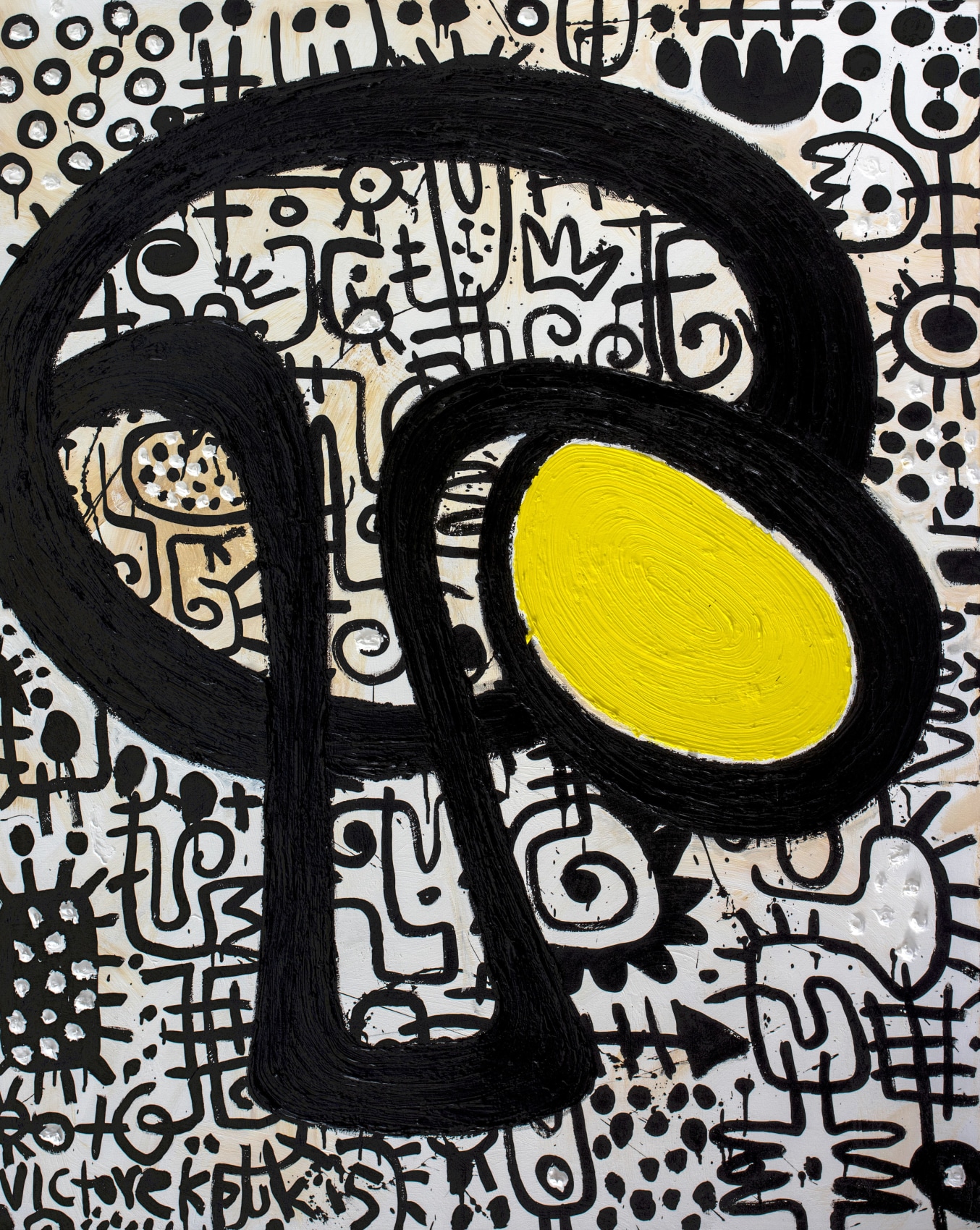 Abstract black and white portrait