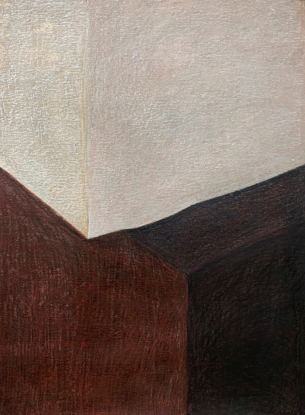 Abstract pastel drawing - looks where two corners of a building meet