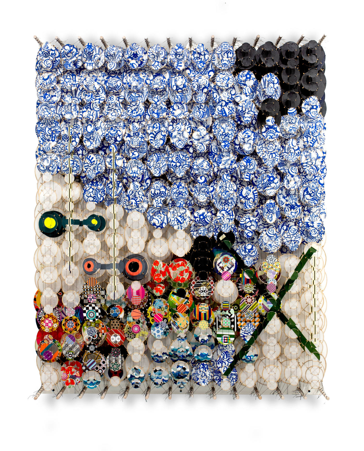 As I would never be again, 2024, Acrylic, bamboo, paper, wood, and Dacron,