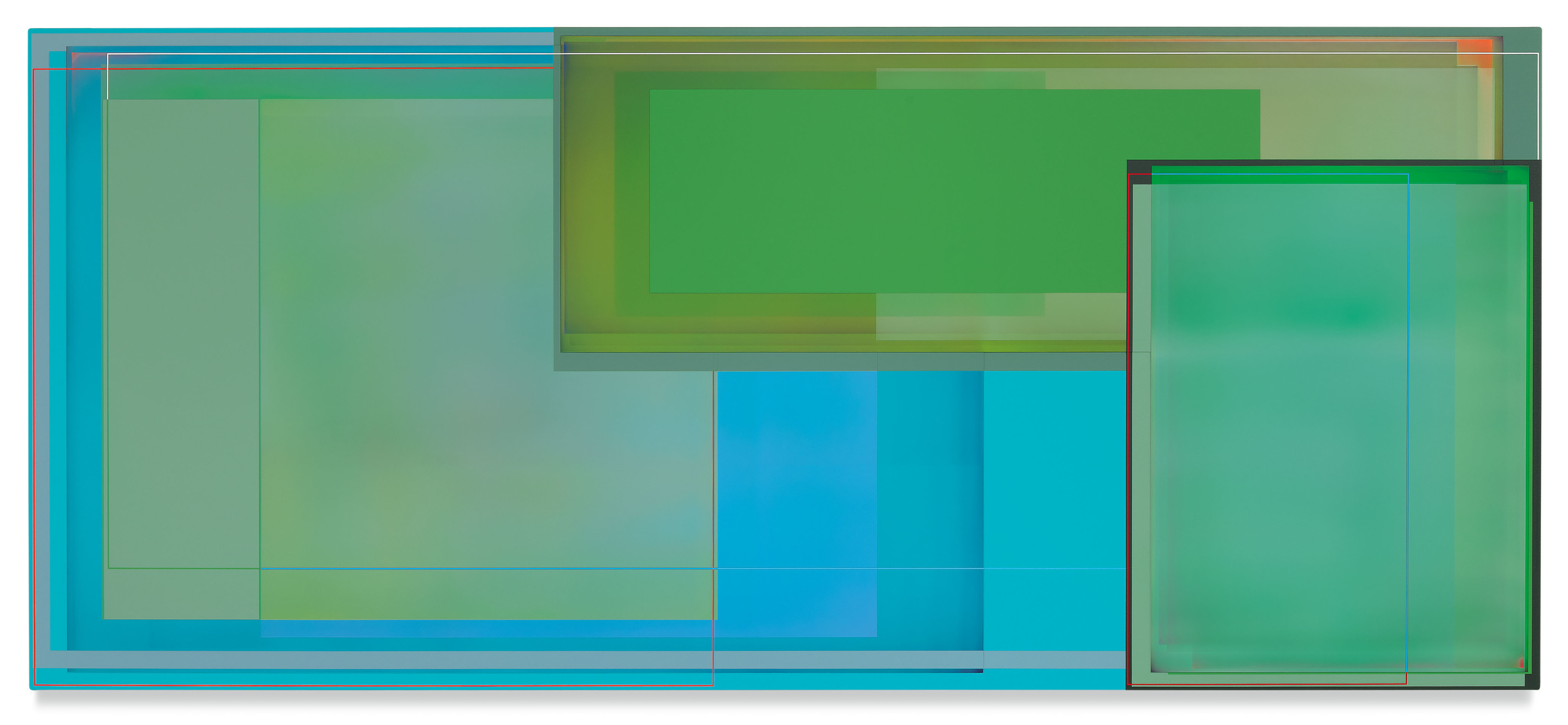 Bass Pro (Self Portrait), 2018, Acrylic on canvas, 35 x 80 inches, 88.9 x 203.2 cm, MMG#30110