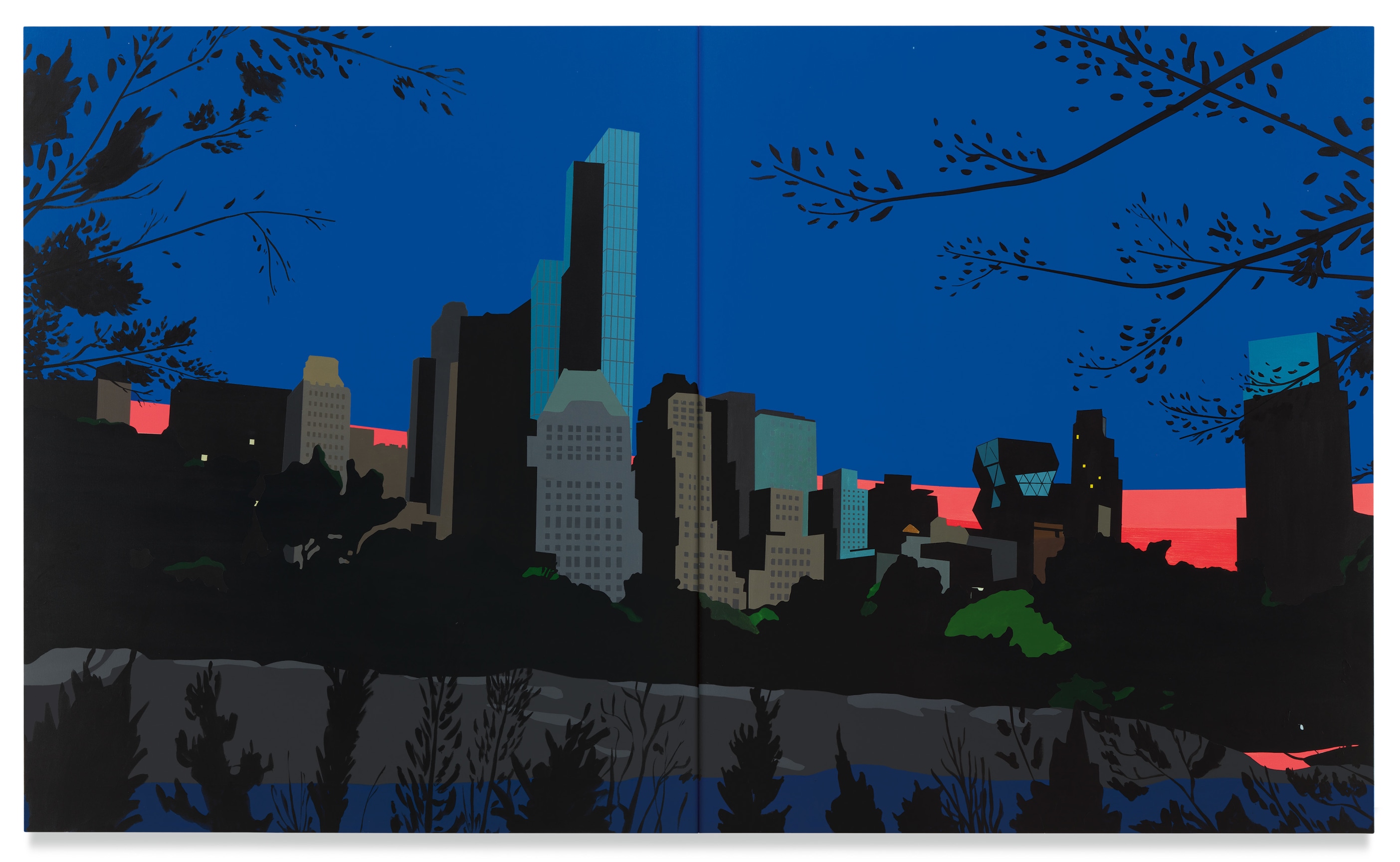 Brian Alfred, Central Park at Dusk, 2019, Acrylic on canvas