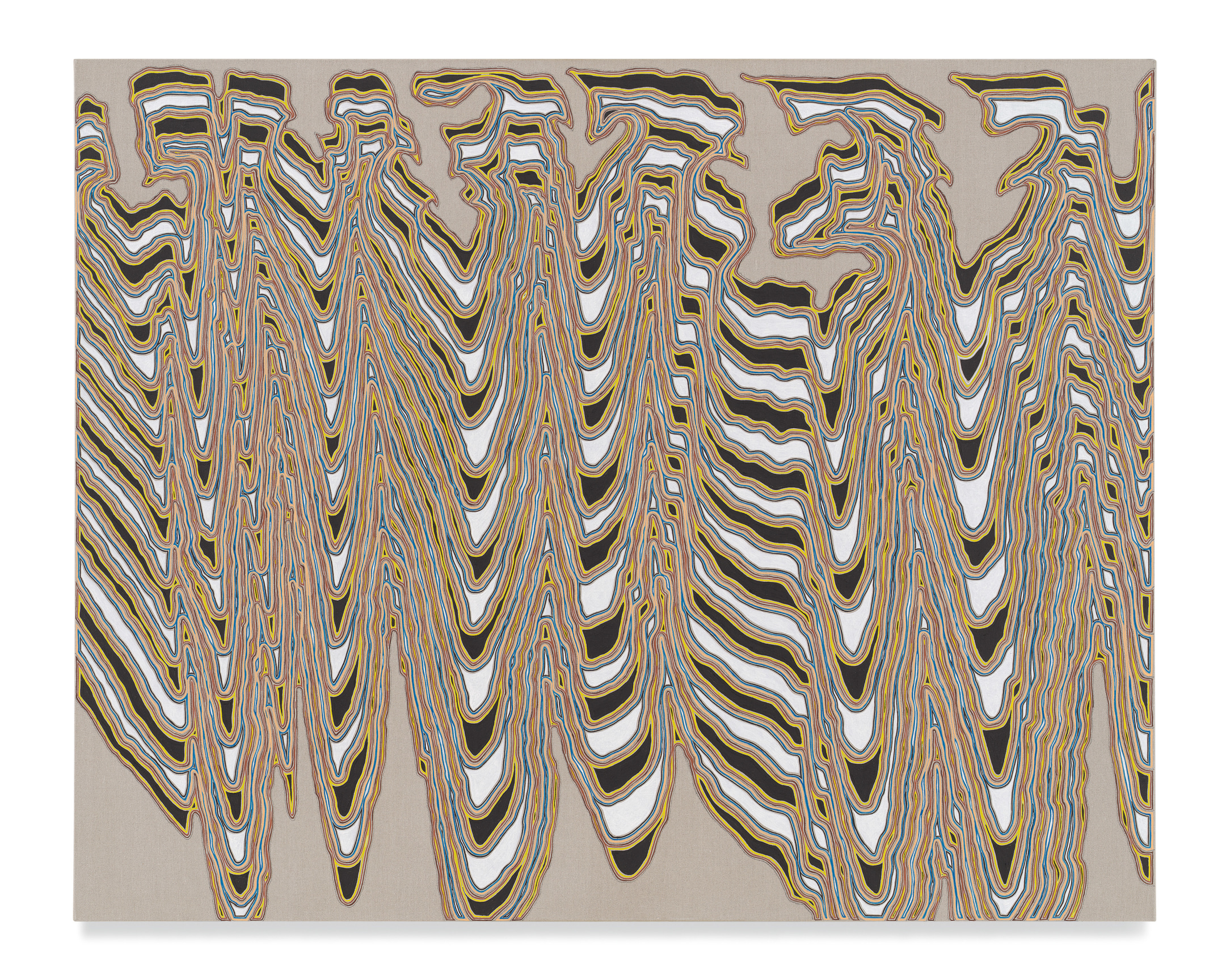 Sessile Amissae, 2020, Acrylic and colored pencil on linen, 48 x 60 inches, 121.9 x 152.4 cm, MMG#34432