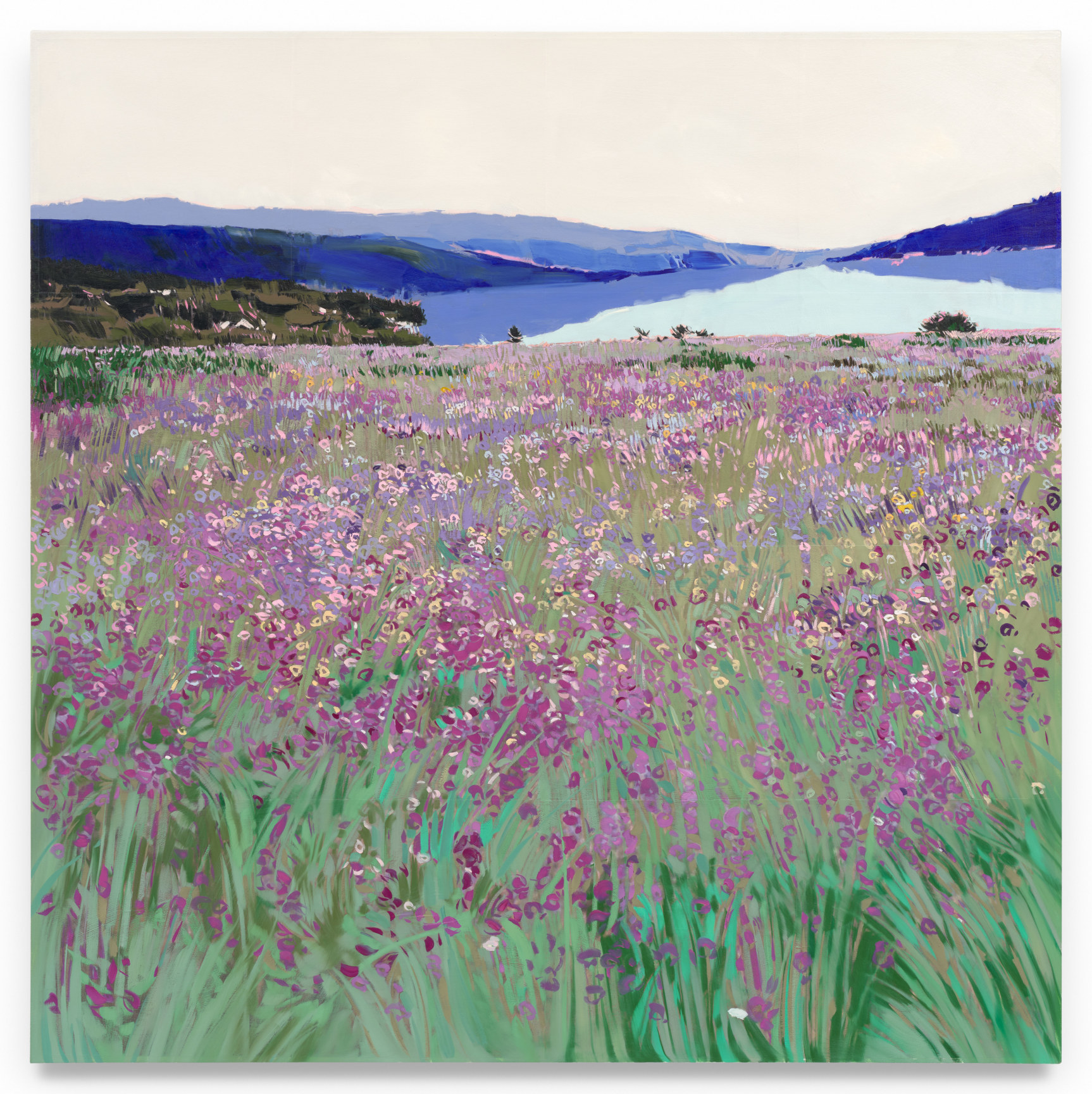 Wildflowers and Distant Lake, 2024, Mixed media oil on canvas, 68 x 68 inches, 172.7 x 172.7 cm,&nbsp;MMG#36651