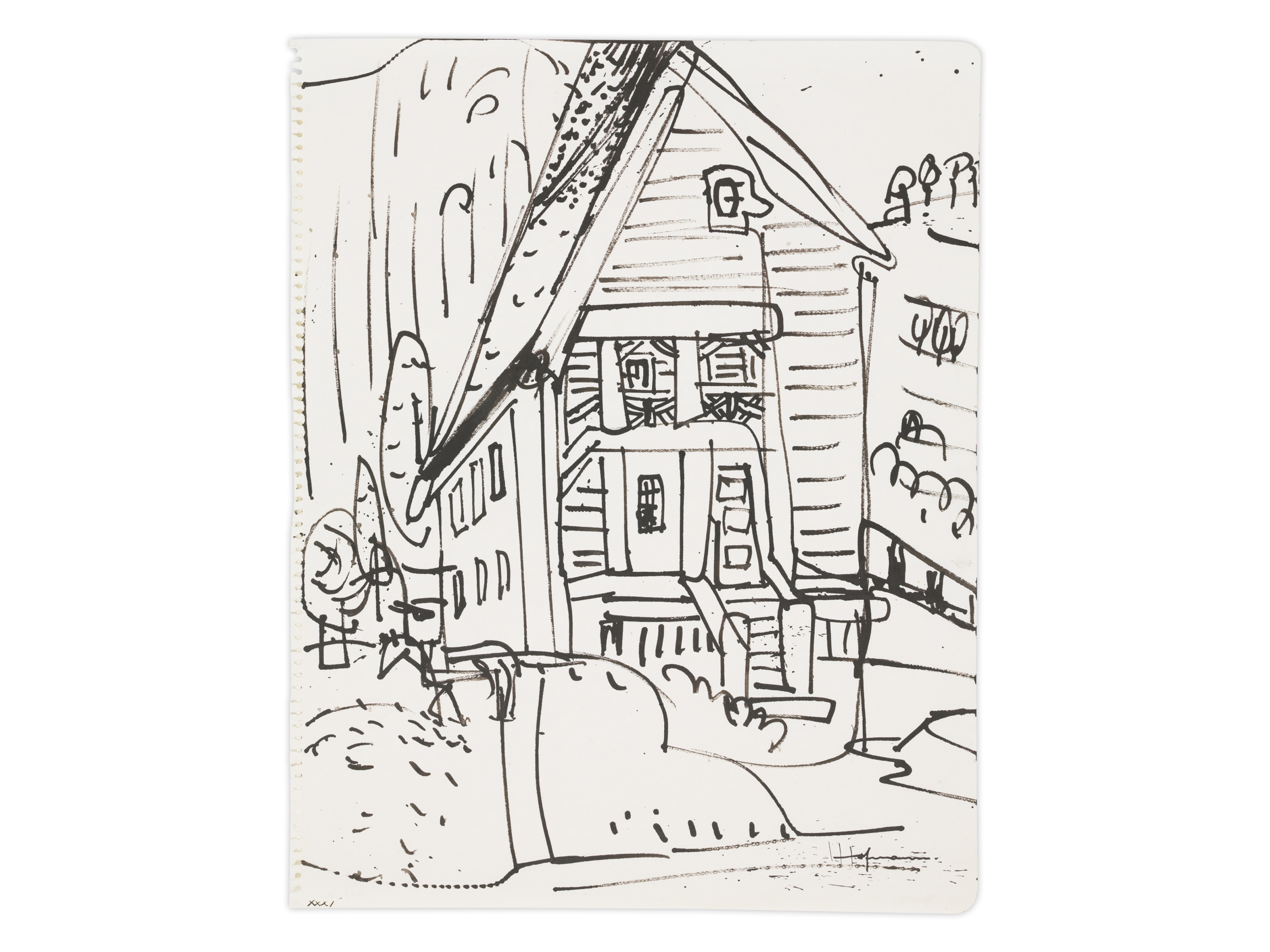 Untitled (House), 1931, Ink on paper, 10 3/4 x 13 1/2 inches, 27.3 x 34.3 cm