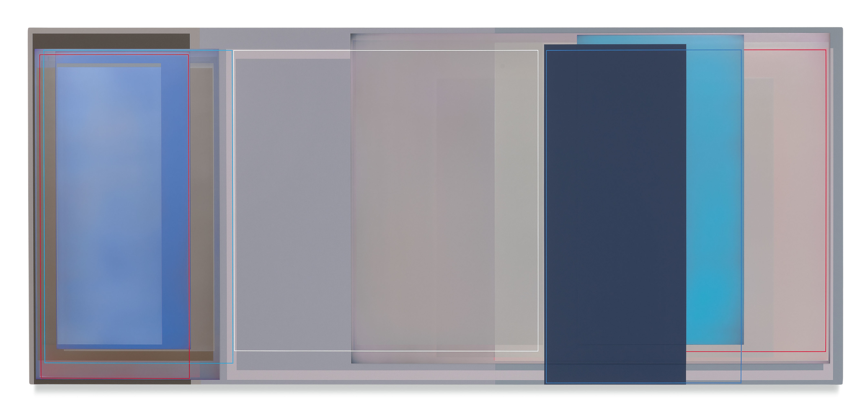 Side Door, 2018, Acrylic on canvas, 35 x 80 inches, 88.9 x 203.2 cm, MMG#30109