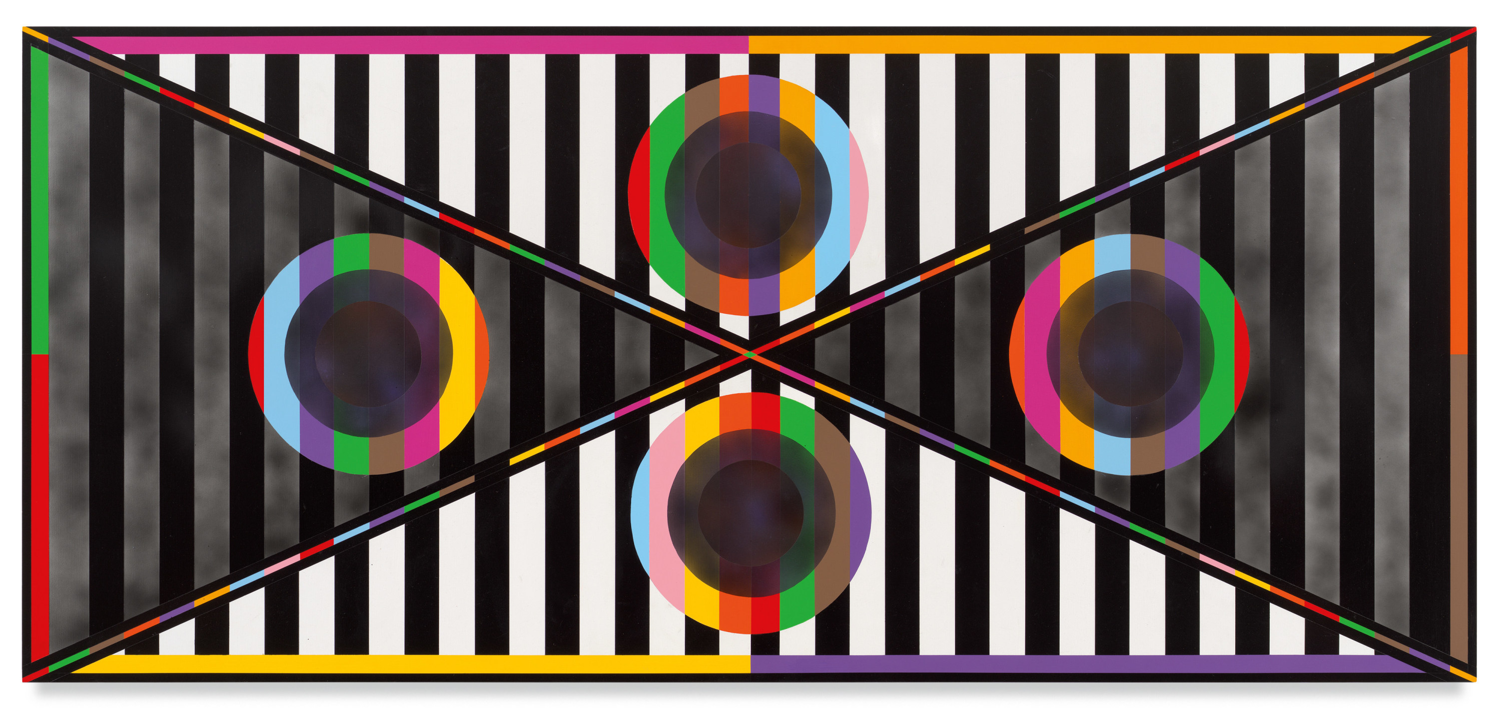 Untitled (Malcolm In The Spirit), 2022, Acrylic paint and glitter on wood, 36 x 80 inches, 91.4 x 203.2 cm, MMG#34925