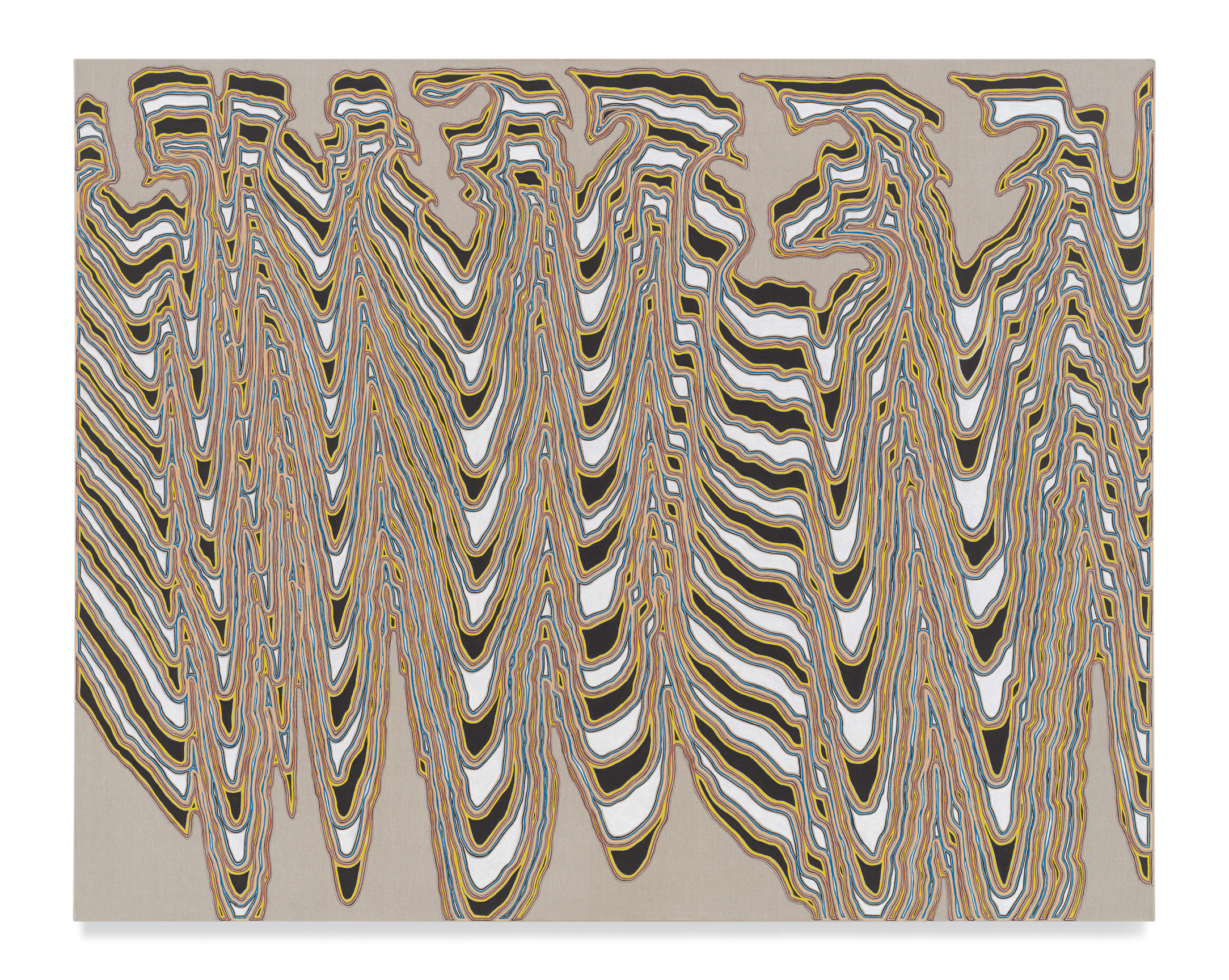 Sessile Amissae, 2020, Acrylic and colored pencil on linen, 48 x 60 inches, 121.9 x 152.4 cm, MMG#34432