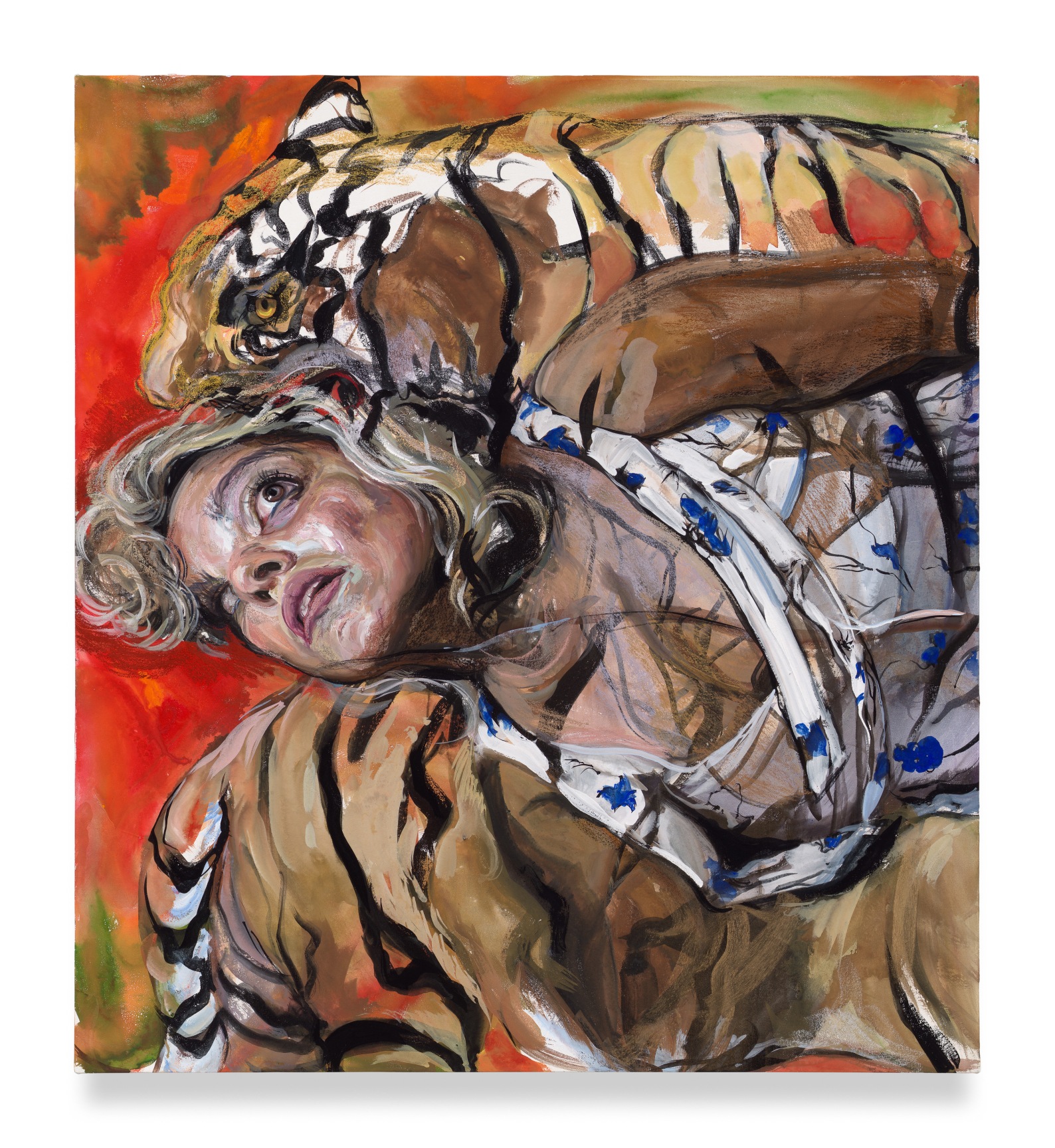 The Lion Tamer IV, 2022, Mixed media on canvas, 44 x 40 inches, 111.8 x 101.6 cm, MMG#35418