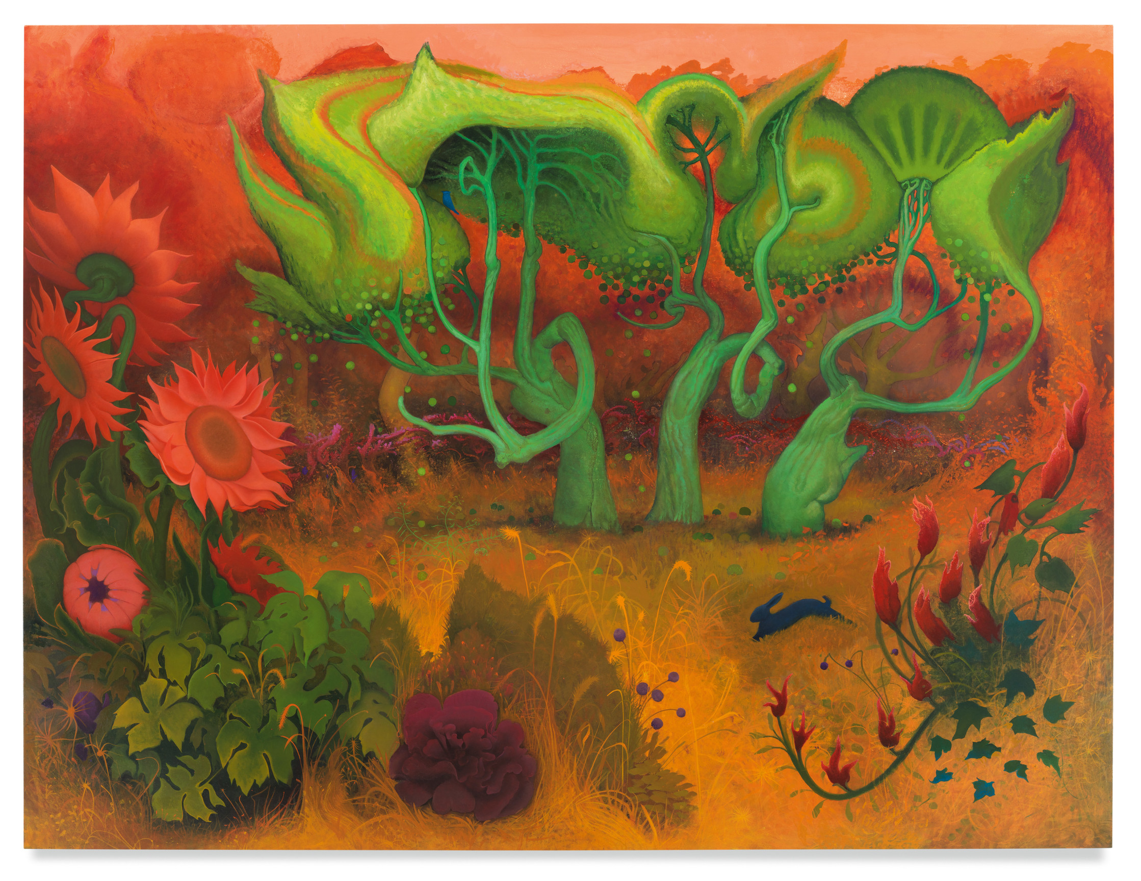 Orange Fall, 2020, Enamel on canvas, 72 x 96 inches, 182.9 x 243.8 cm, MMG#32033